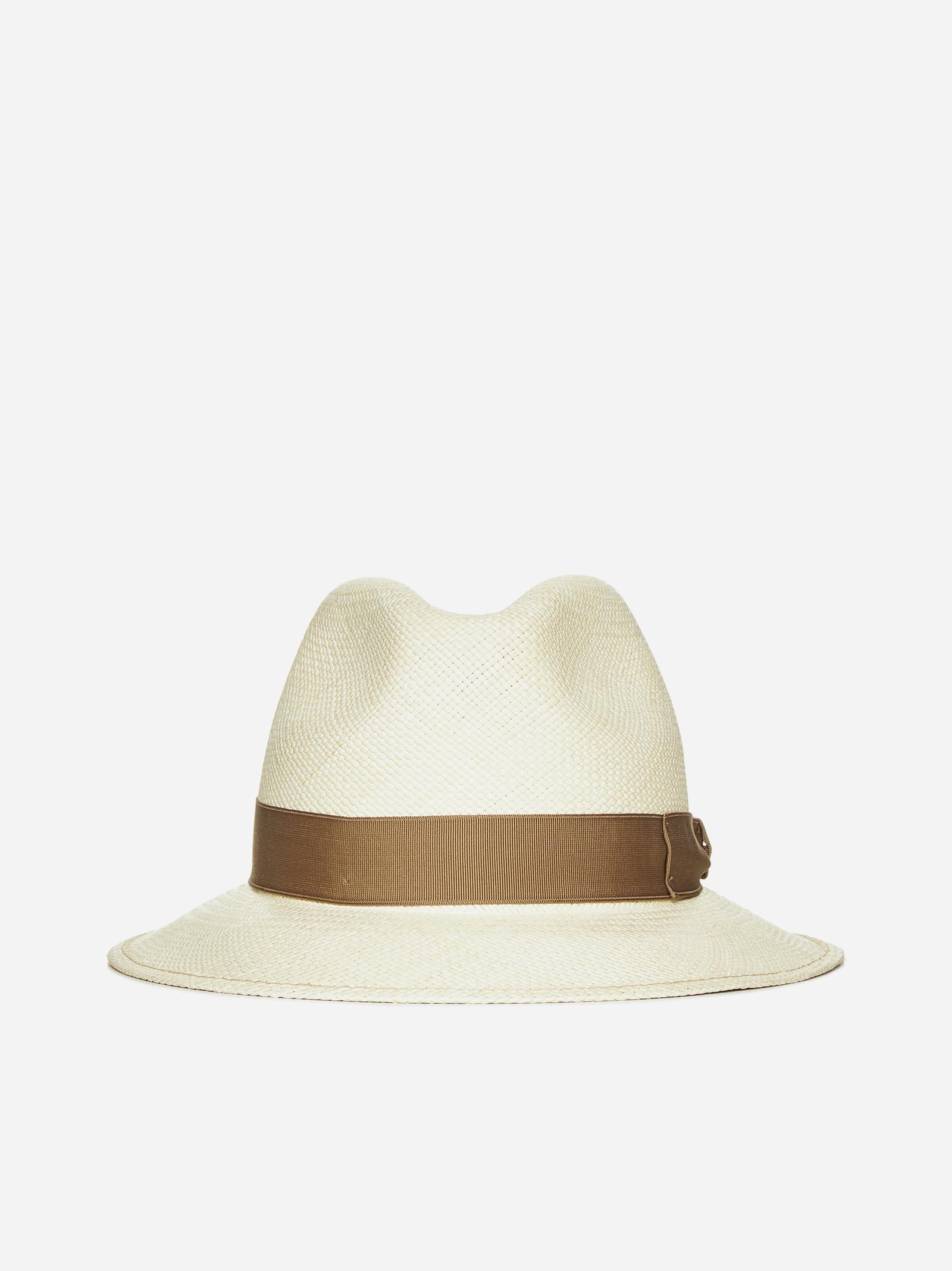 Shop Borsalino Quito Mid Brim Panama Hat In Brown