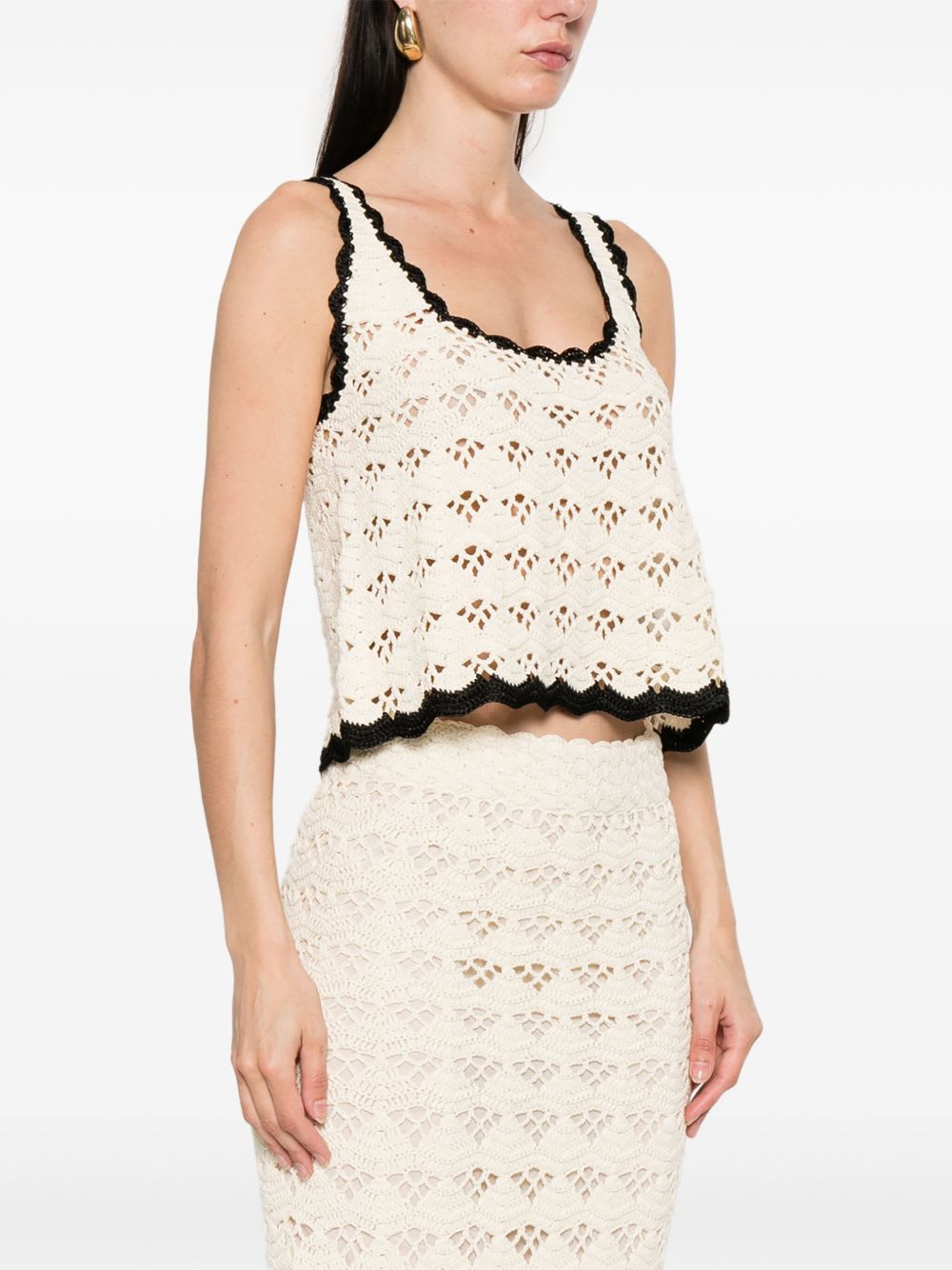 Zimmermann Rhiannon Crochet Tank Top In Nude