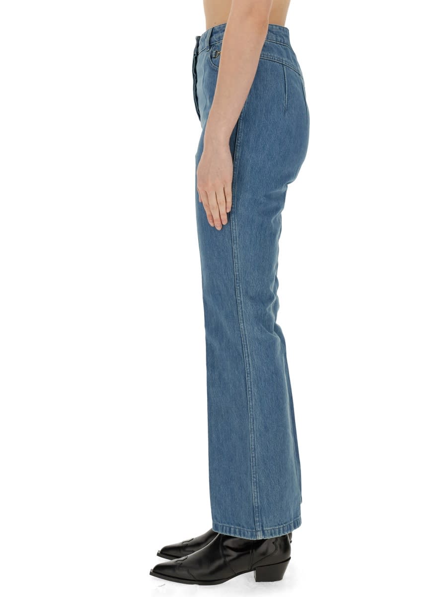 Patou Flare Fit Designer Jeans In Denim