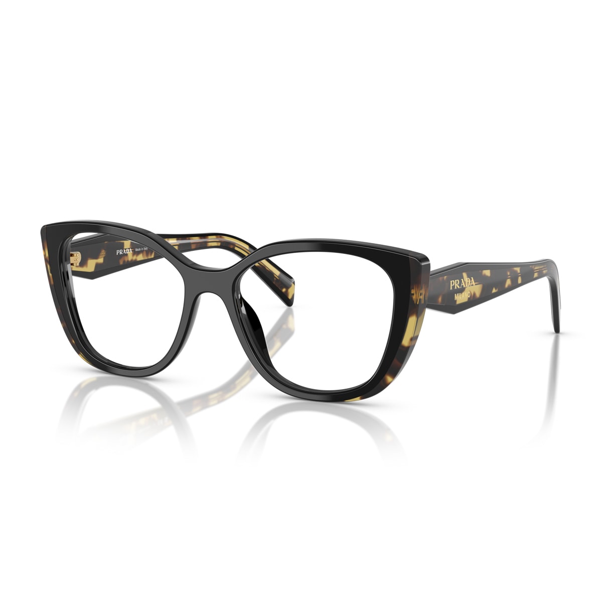 Prada Pr B04v 3891o1 Nero Tartarugato Medio Glasses In Black