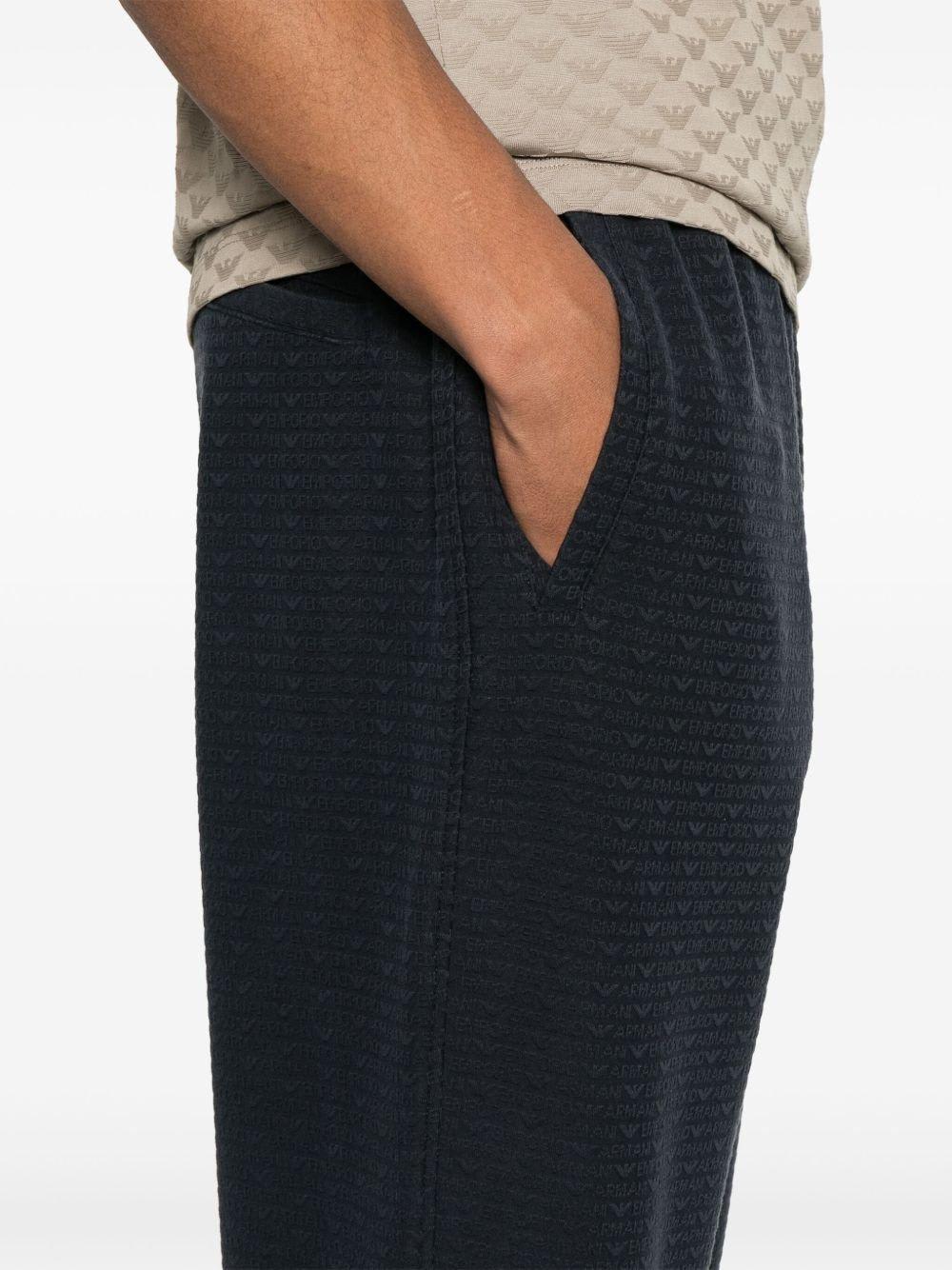 Emporio Armani Logo Print Textured Fabric Sweatpants