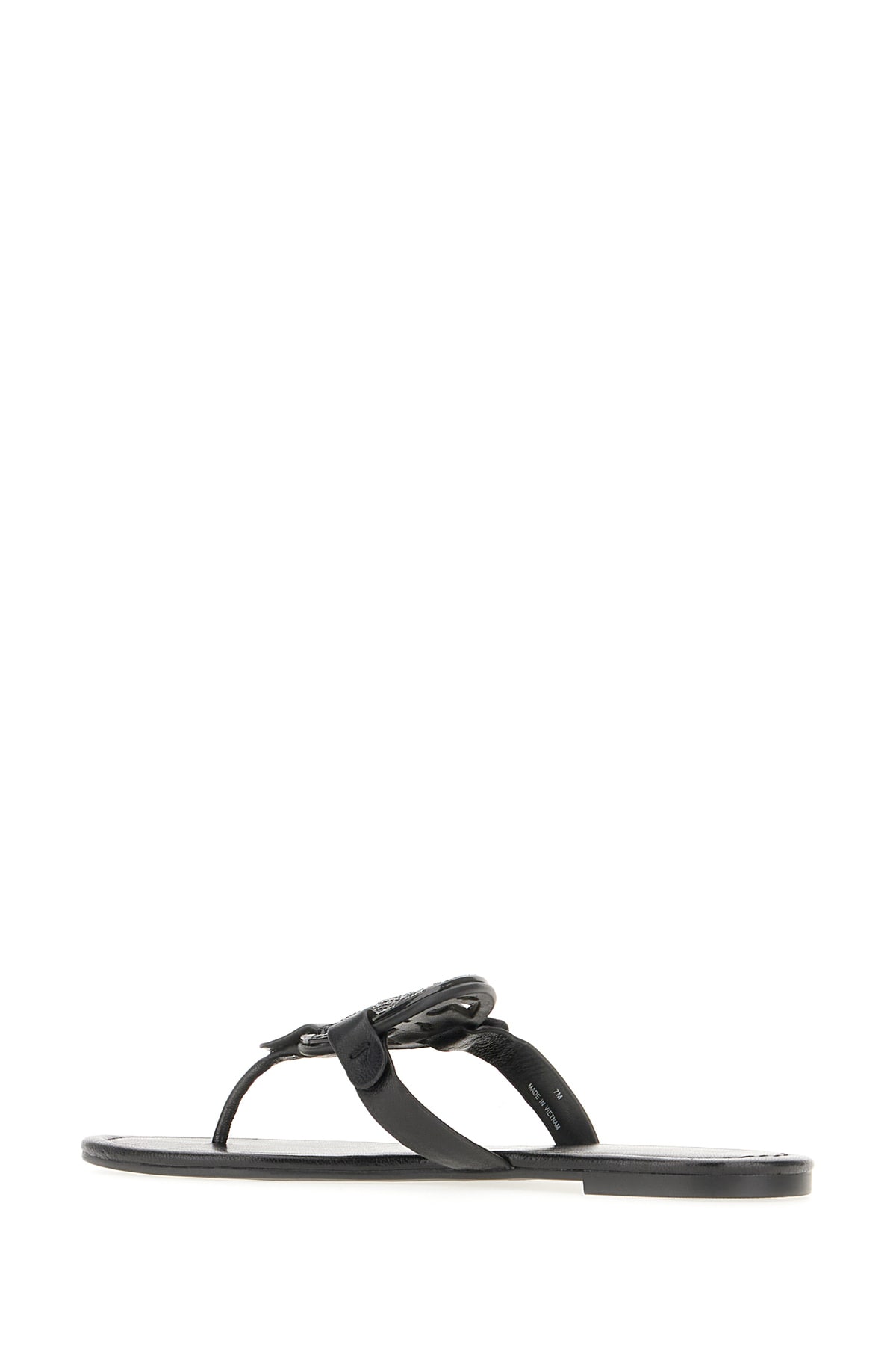 Tory Burch Miller Pave Logo Thong Sandals In Perfect Black