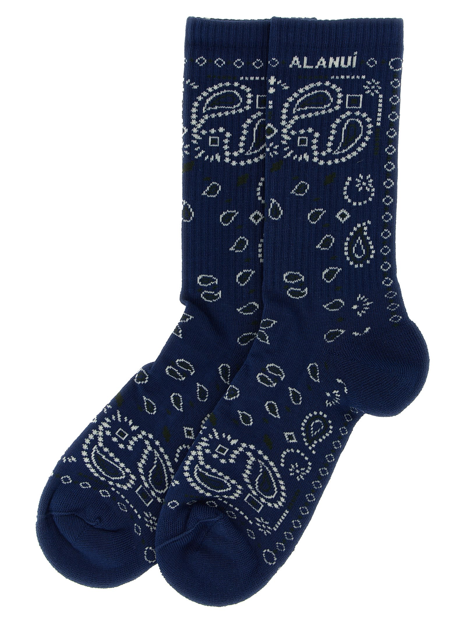 Alanui Bandana Socks In Blue