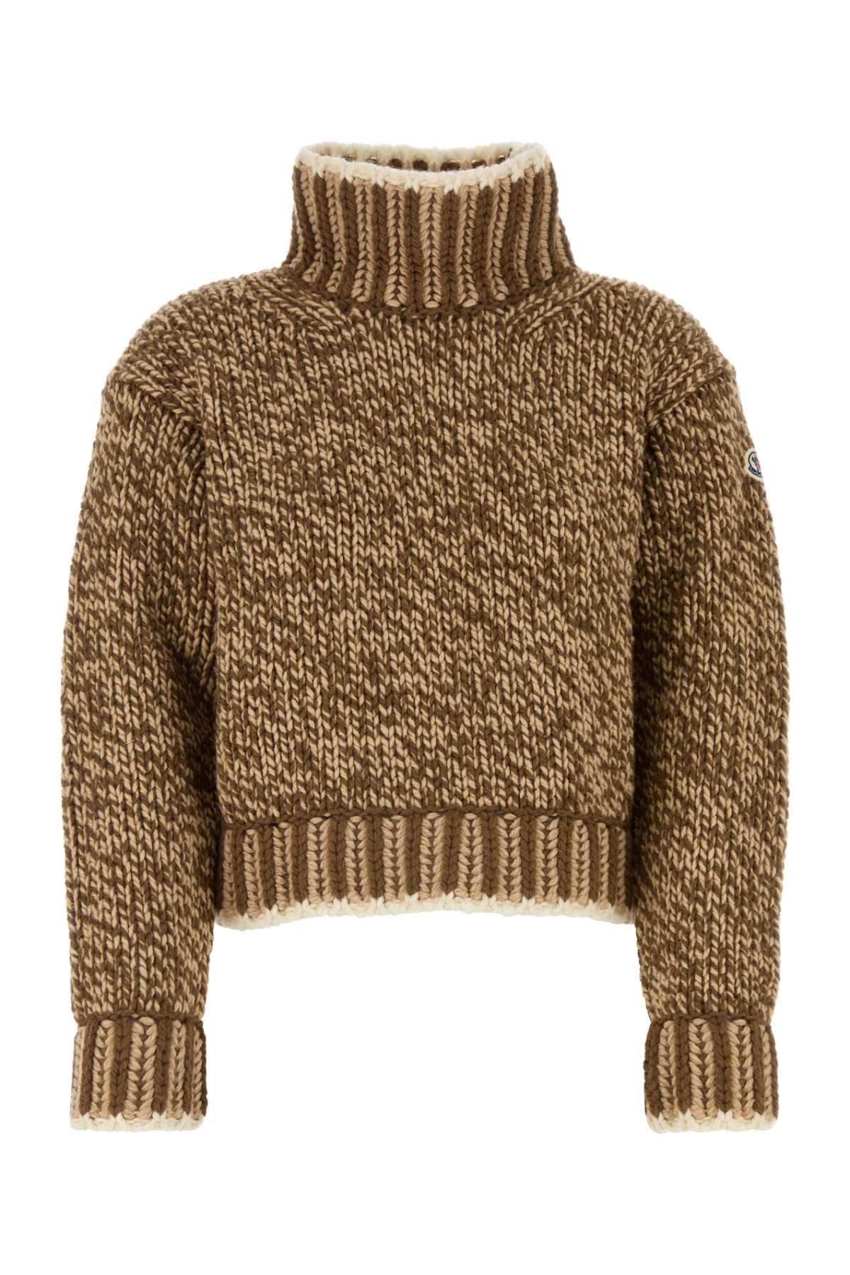 Shop Moncler Two-tone Wool Blend Sweater In P22