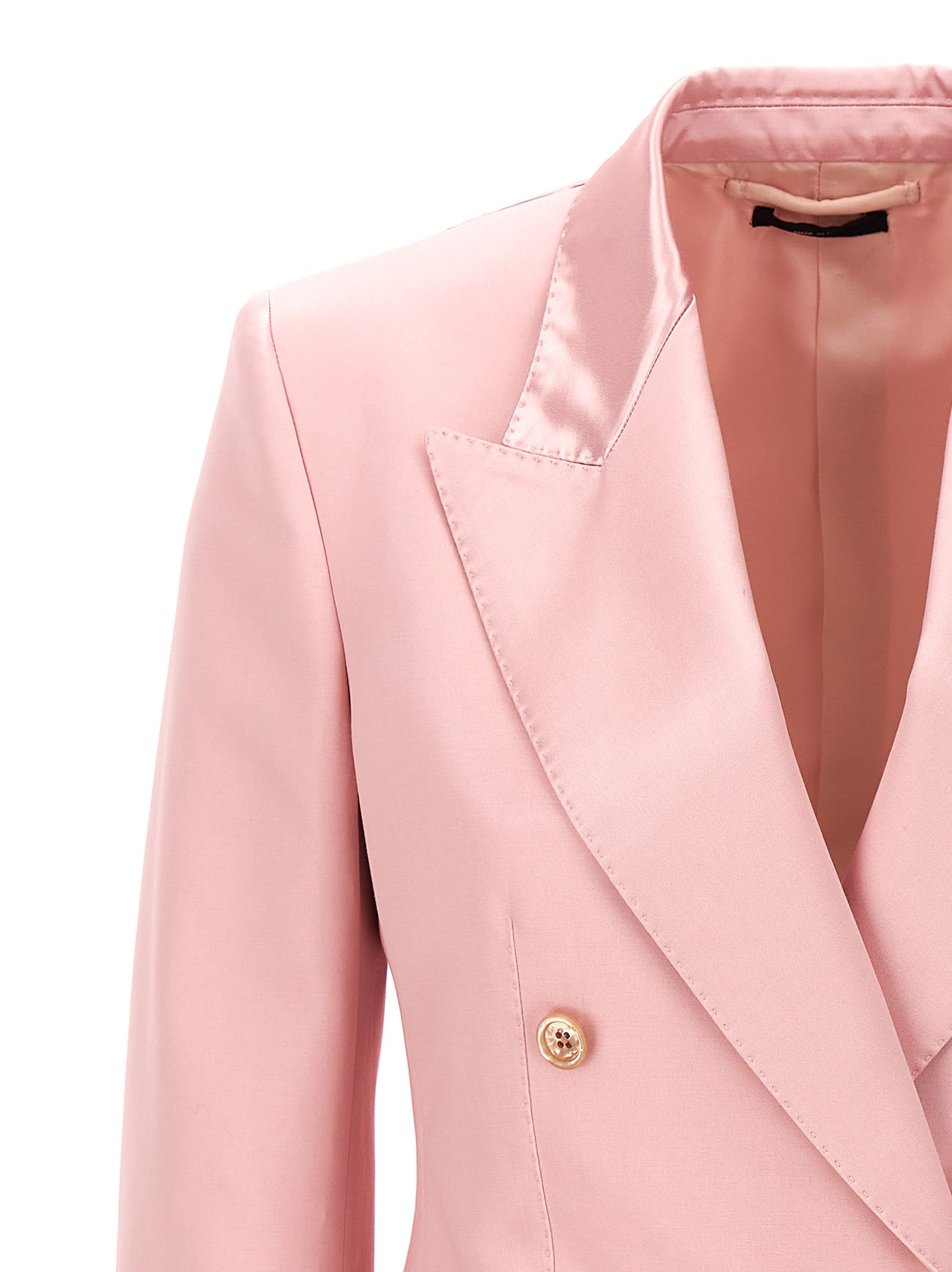 Shop Tom Ford Double-breasted Blazer In Pink