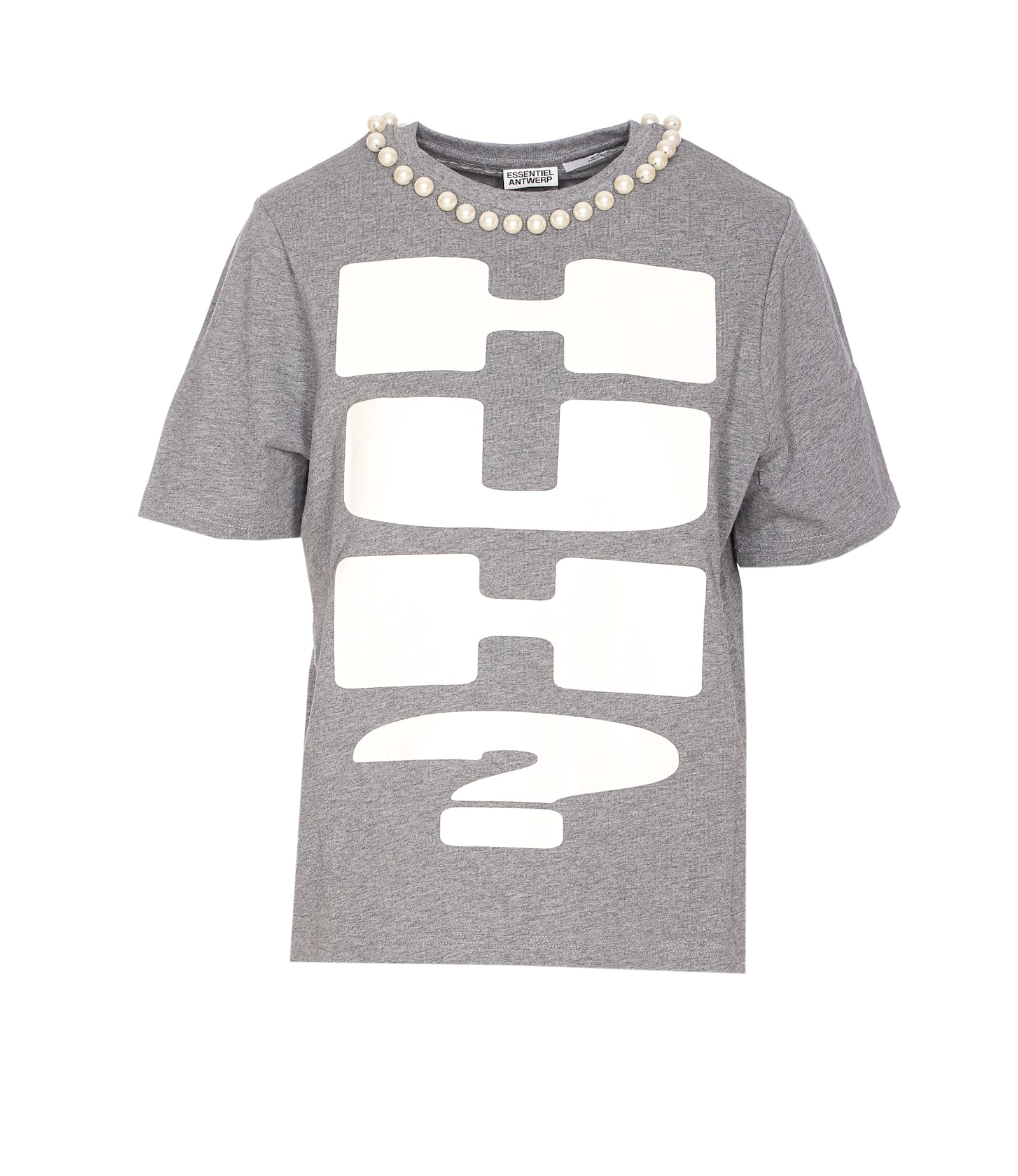 Essentiel Antwerp Isos Beads Print Tshirt In Gray