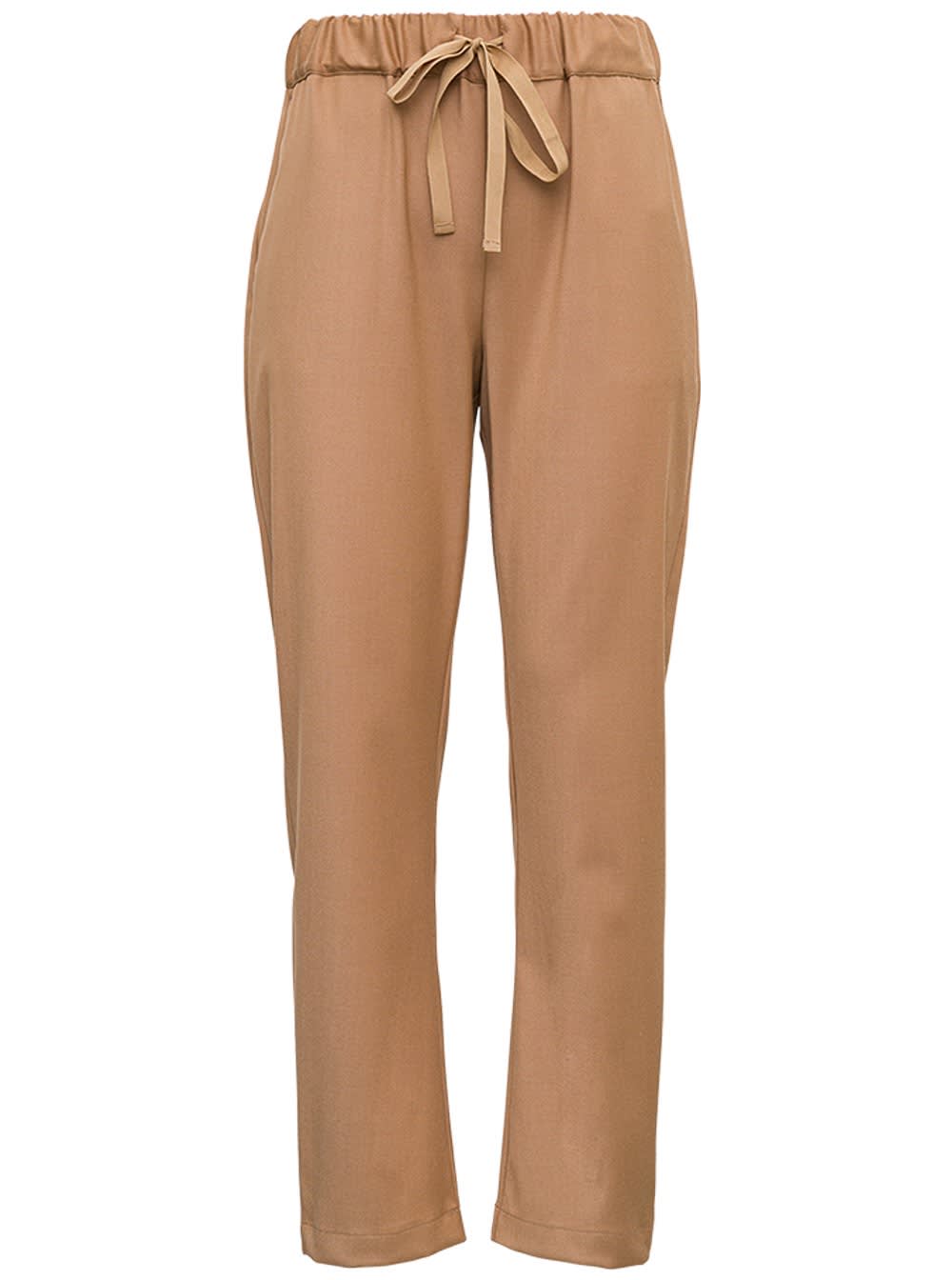 SEMICOUTURE Buddy Pants In Brown Wool Blend