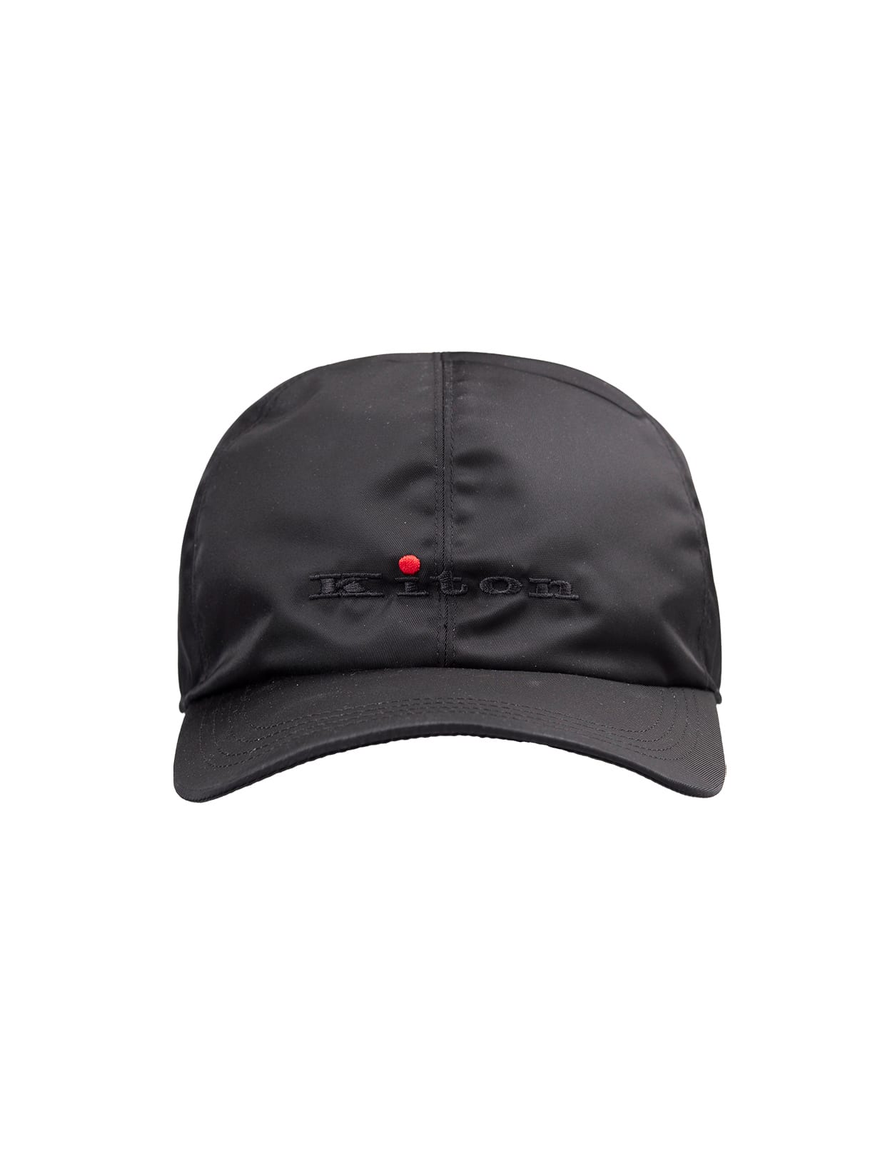 Black Nylon Baseball Hat With Logo