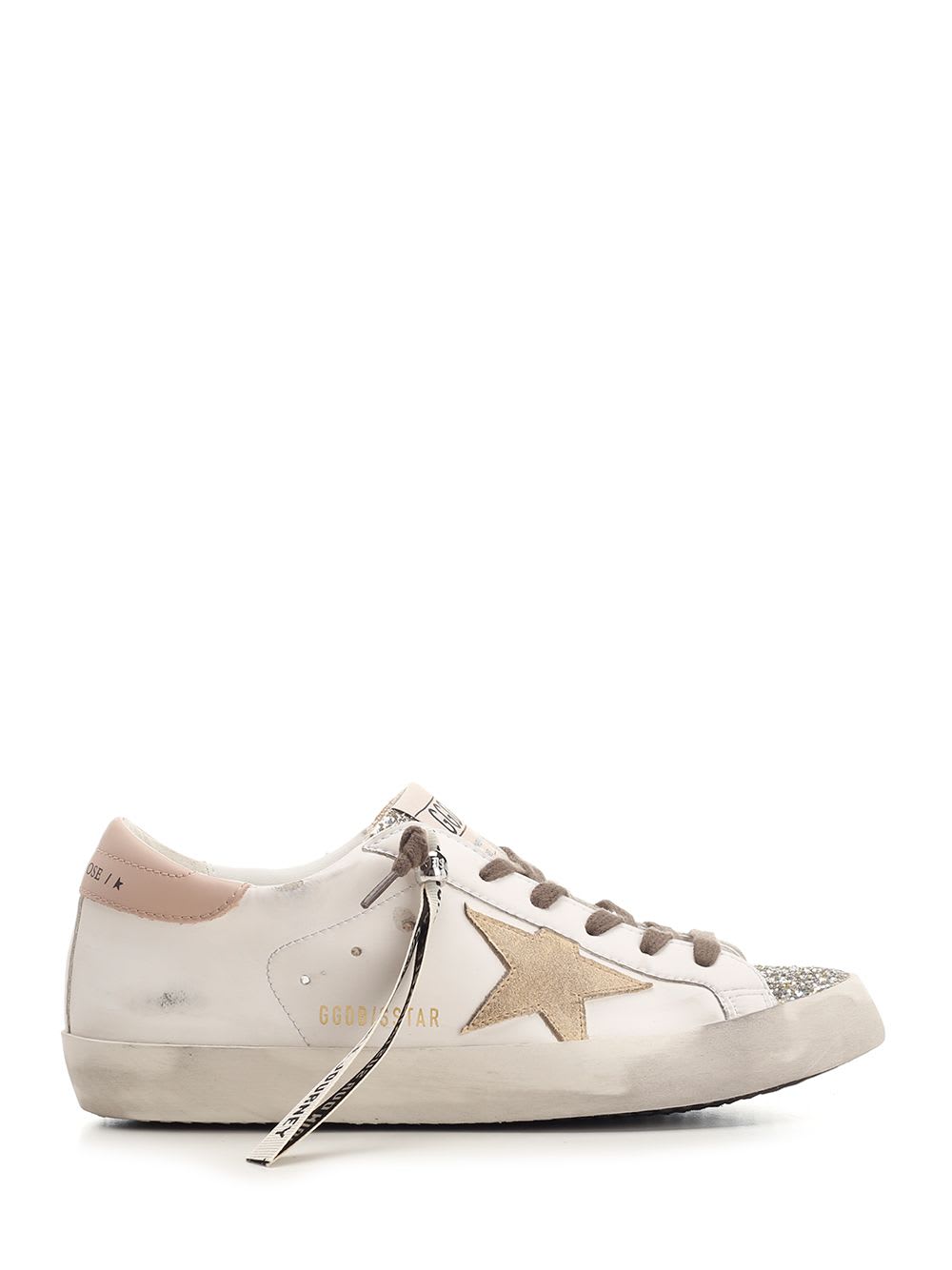 Shop Golden Goose White And Beige Super Star Sneakers In Bianco