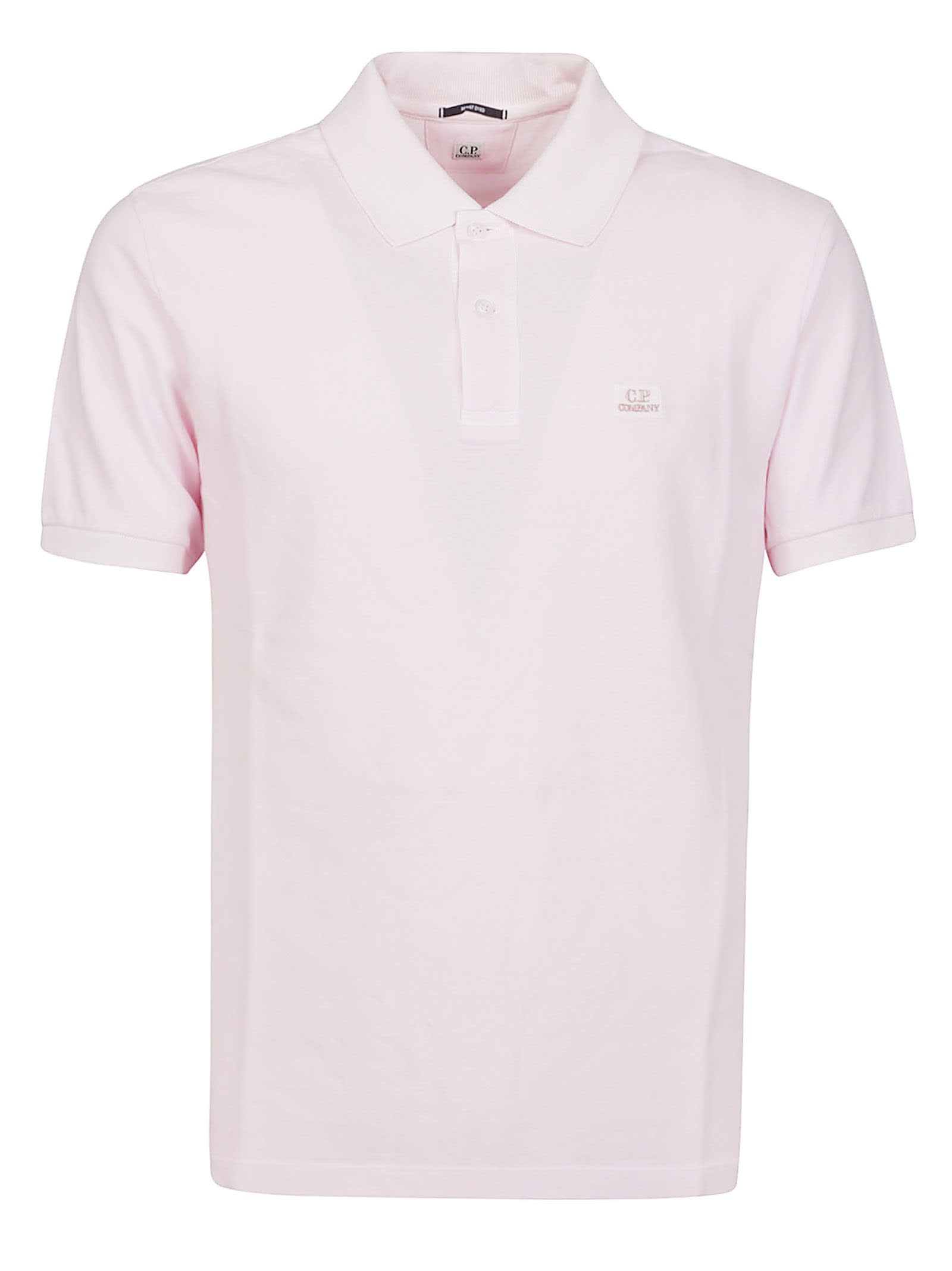 Shop C.p. Company 24/1 Piquet Resist Dyed Short Sleeve Polo Shirt In Heavenly Pink
