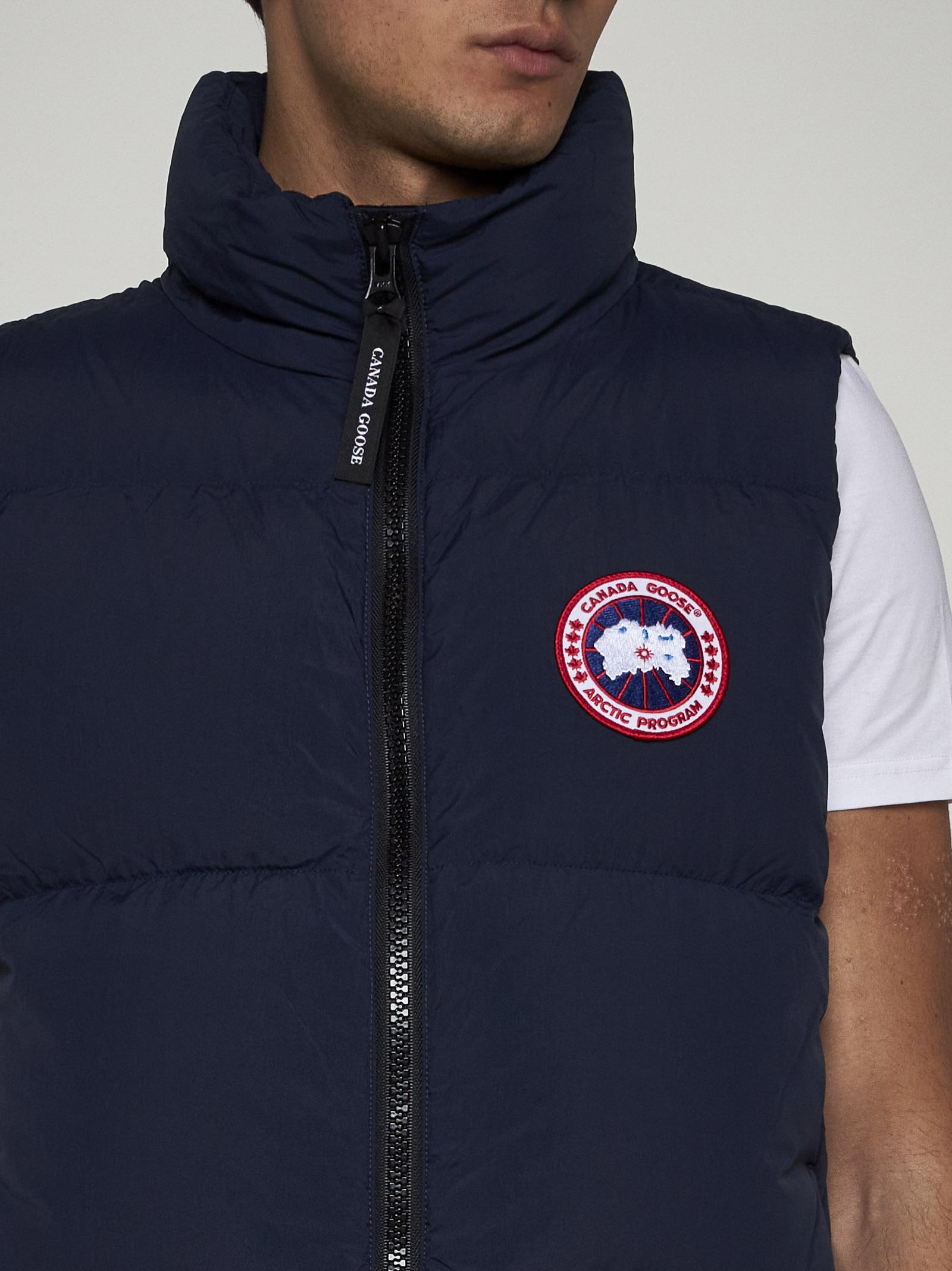 Shop Canada Goose Lawrence Nylon Puffer Vest In Atlantic Navy