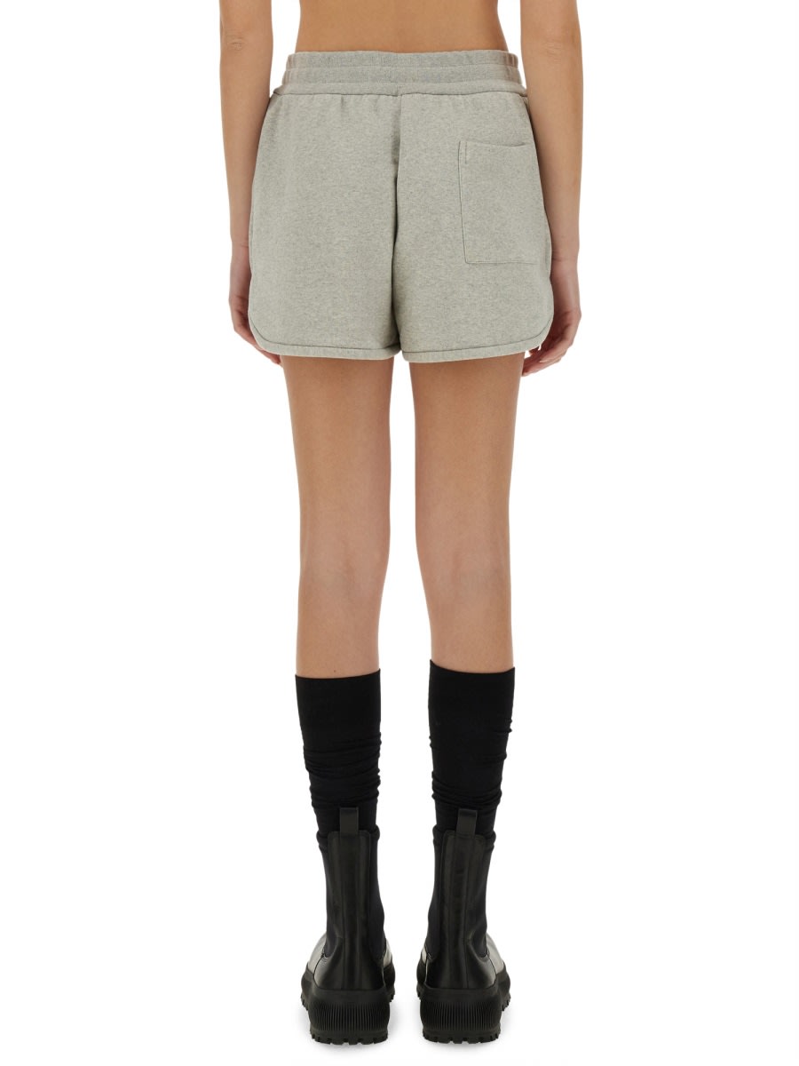 Jil Sander Elastic Waistband Cotton Terry Shorts In Brown