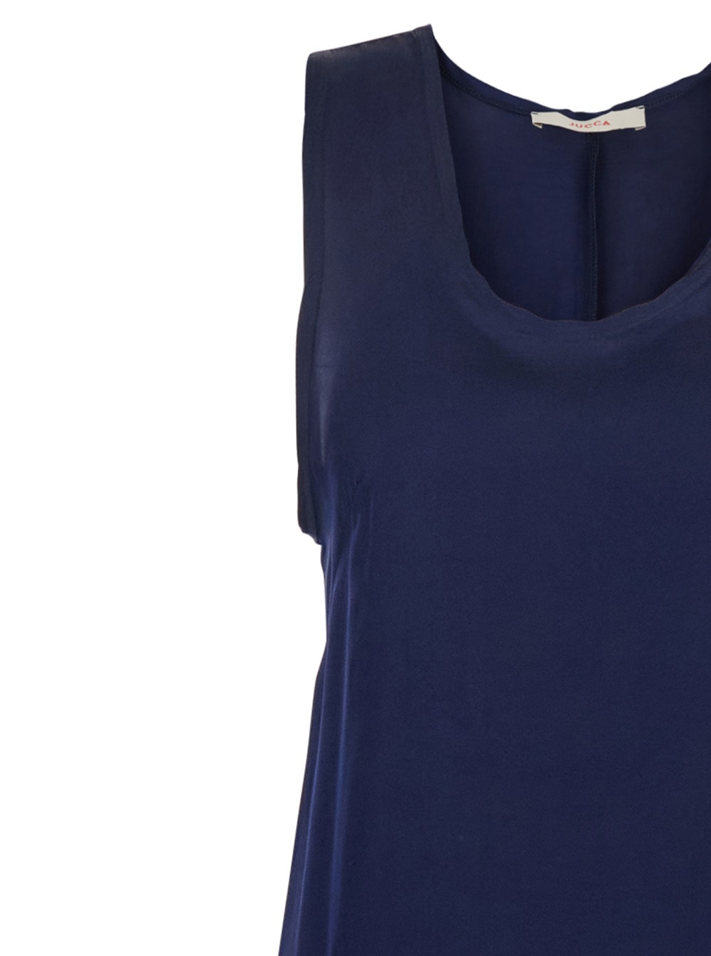 Jucca Blue Long Dress With U-neck And Back Closure
