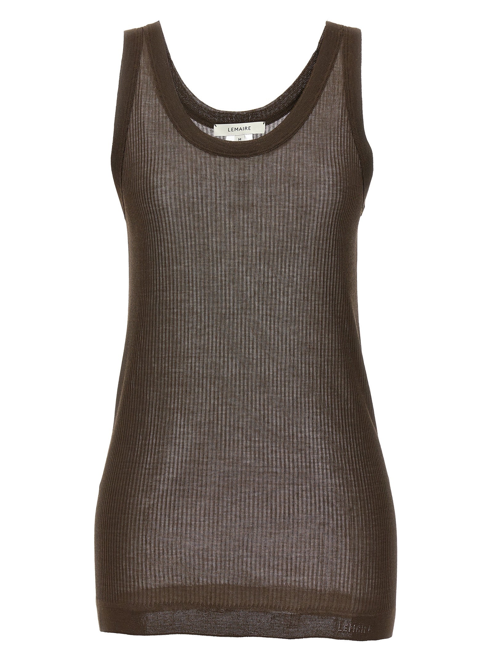 Shop Lemaire Seamless Rib Tank Top In Brown