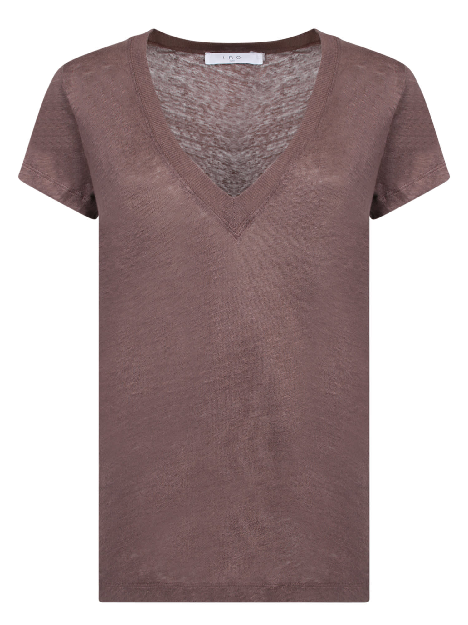 Linen T-shirt In Brown