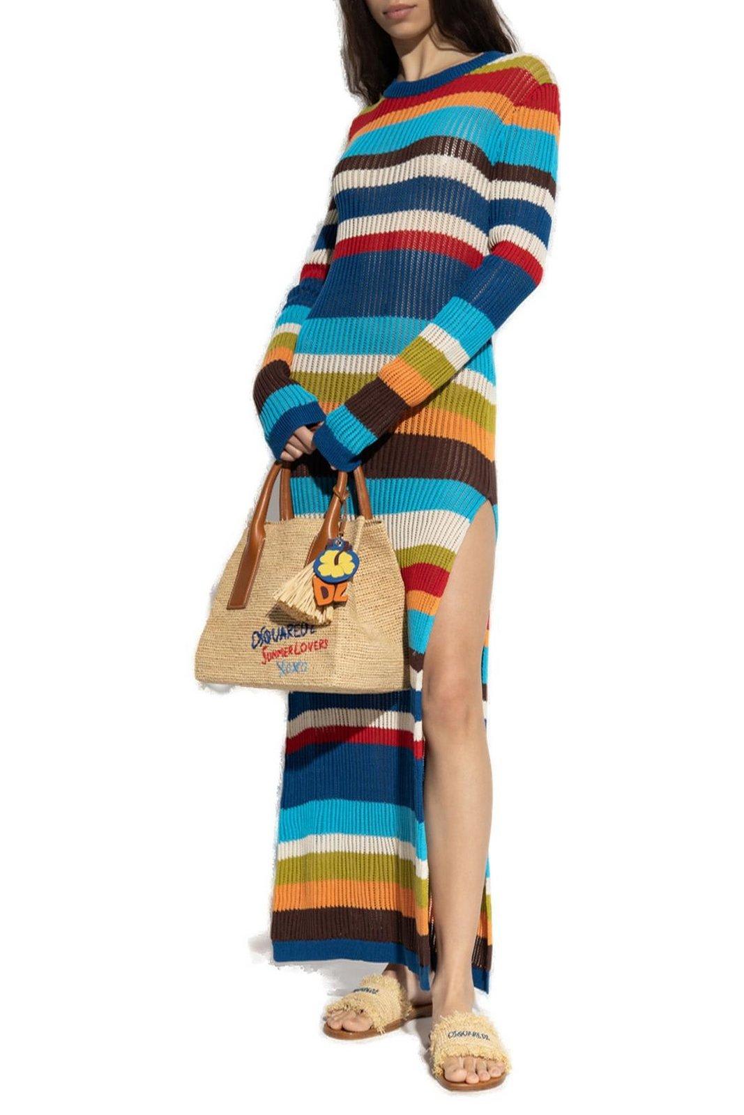 Shop Dsquared2 Summer Lovers Striped Knitted Dress