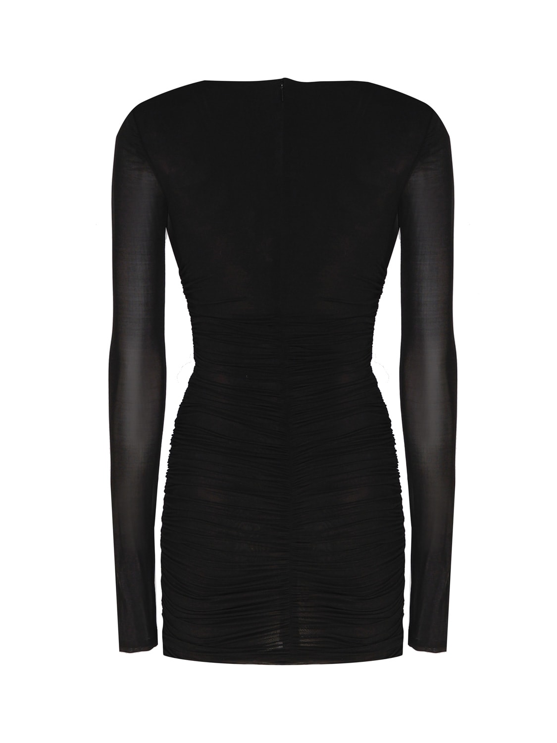 Shop Saint Laurent Draped Dress In Jersey In Black