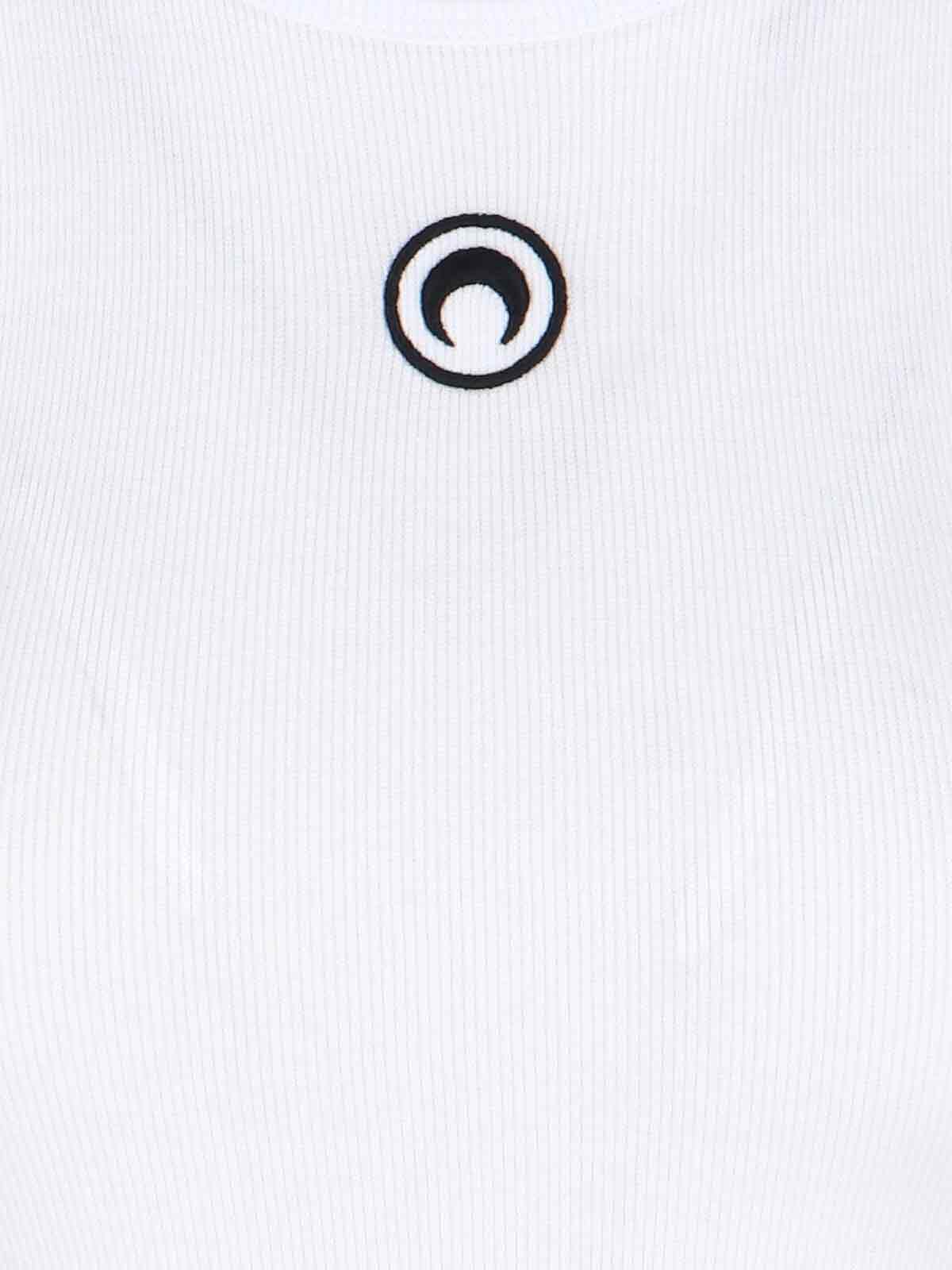 Marine Serre Ribbed Tank Top Moon In White