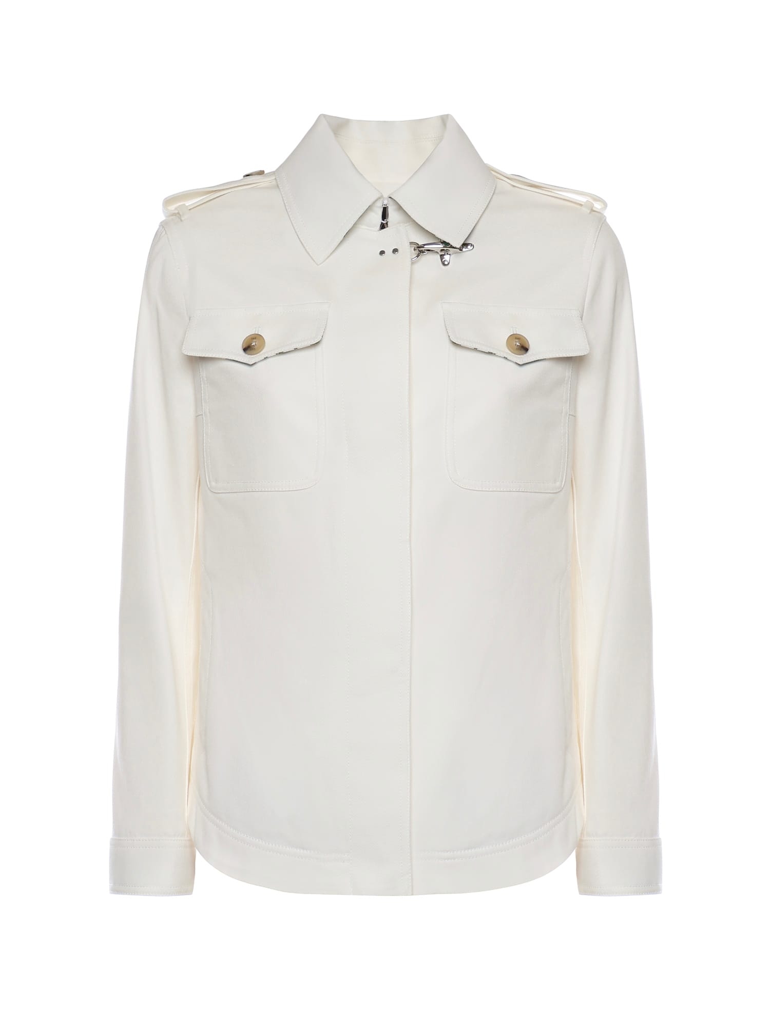 Fay Cotton Drill Shirt Jacket In White