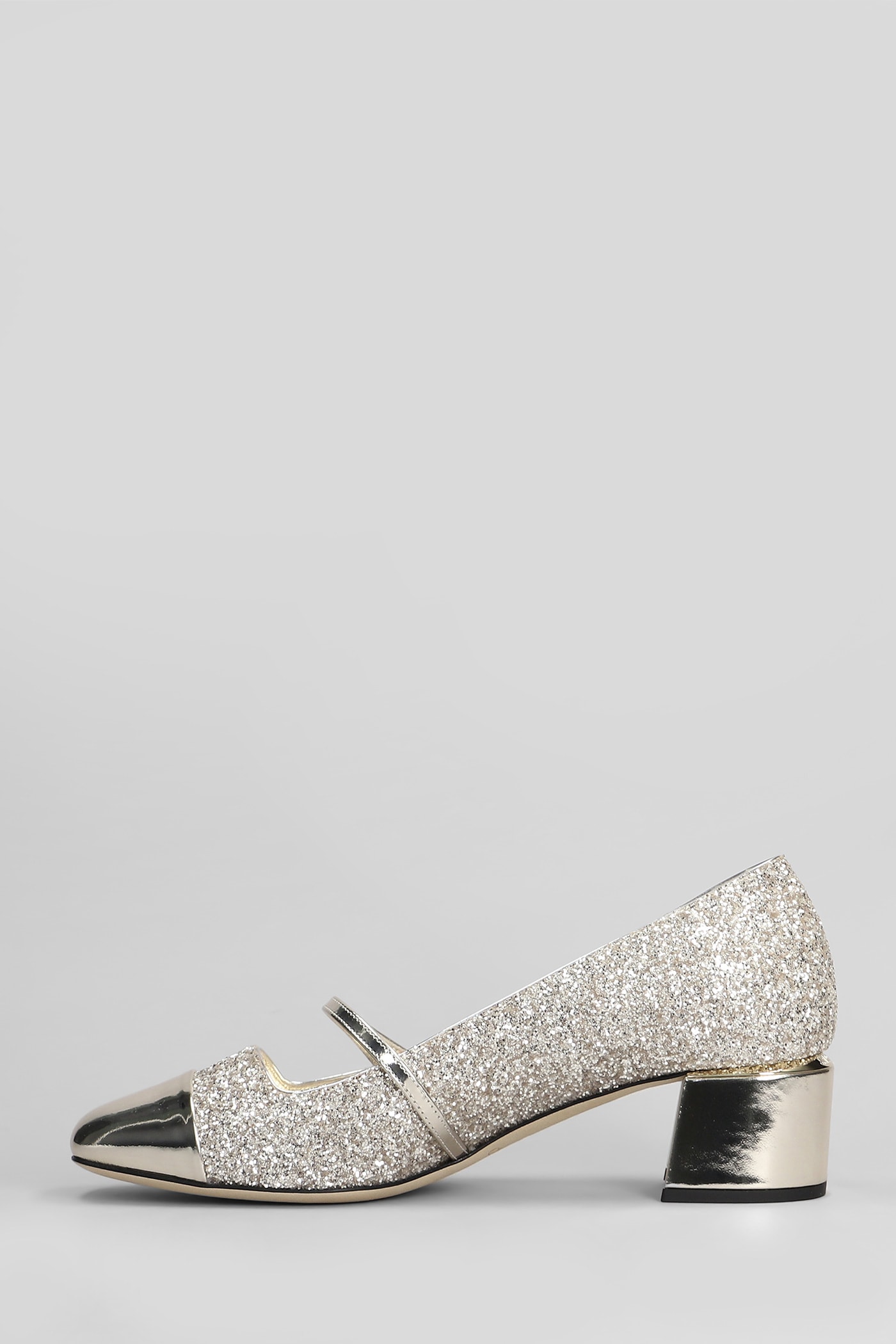 Jimmy Choo Glitter And Laminated Leather Pumps Color Gold And Sand In Gold