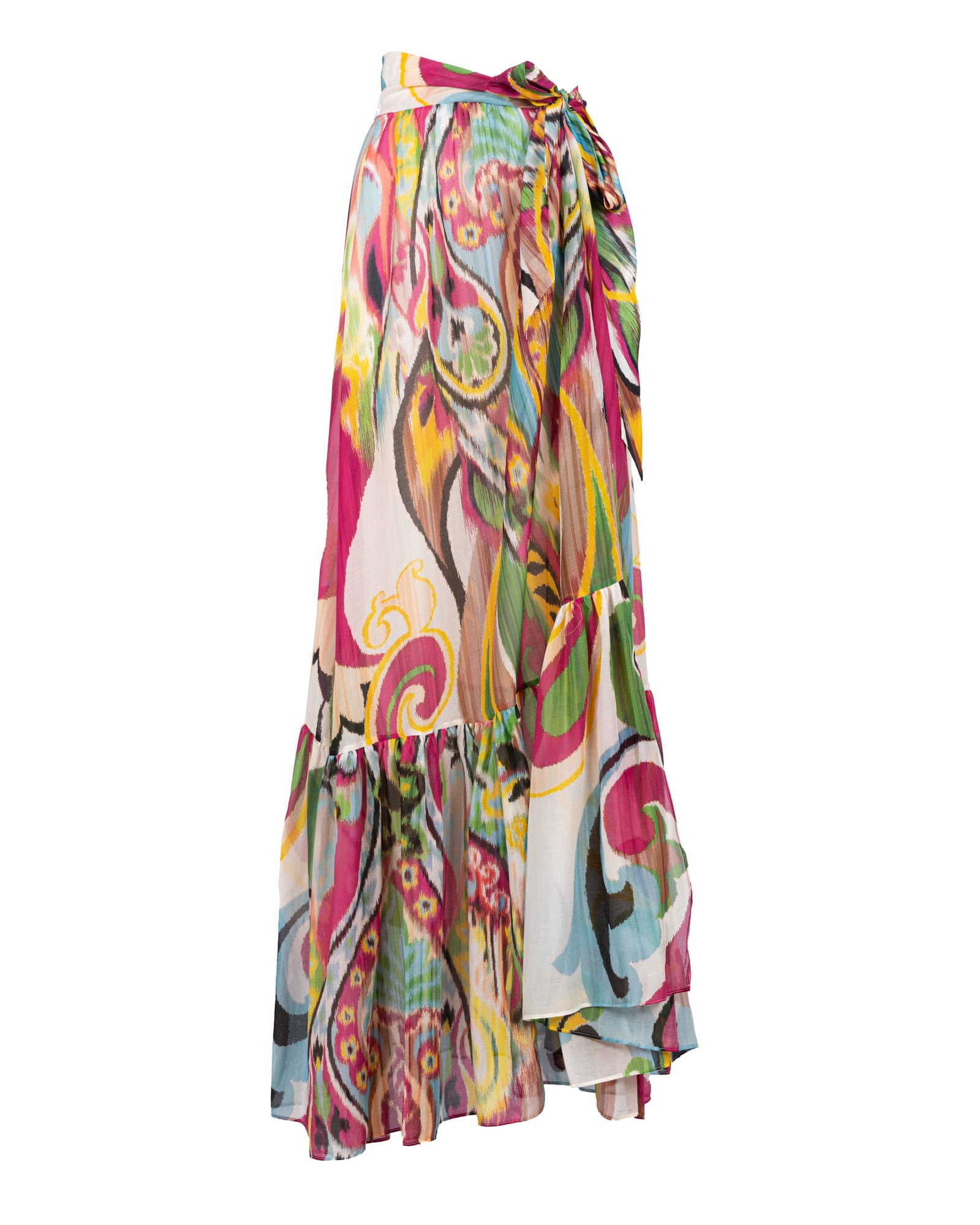 Etro Sarong-style maxi skirt embellished