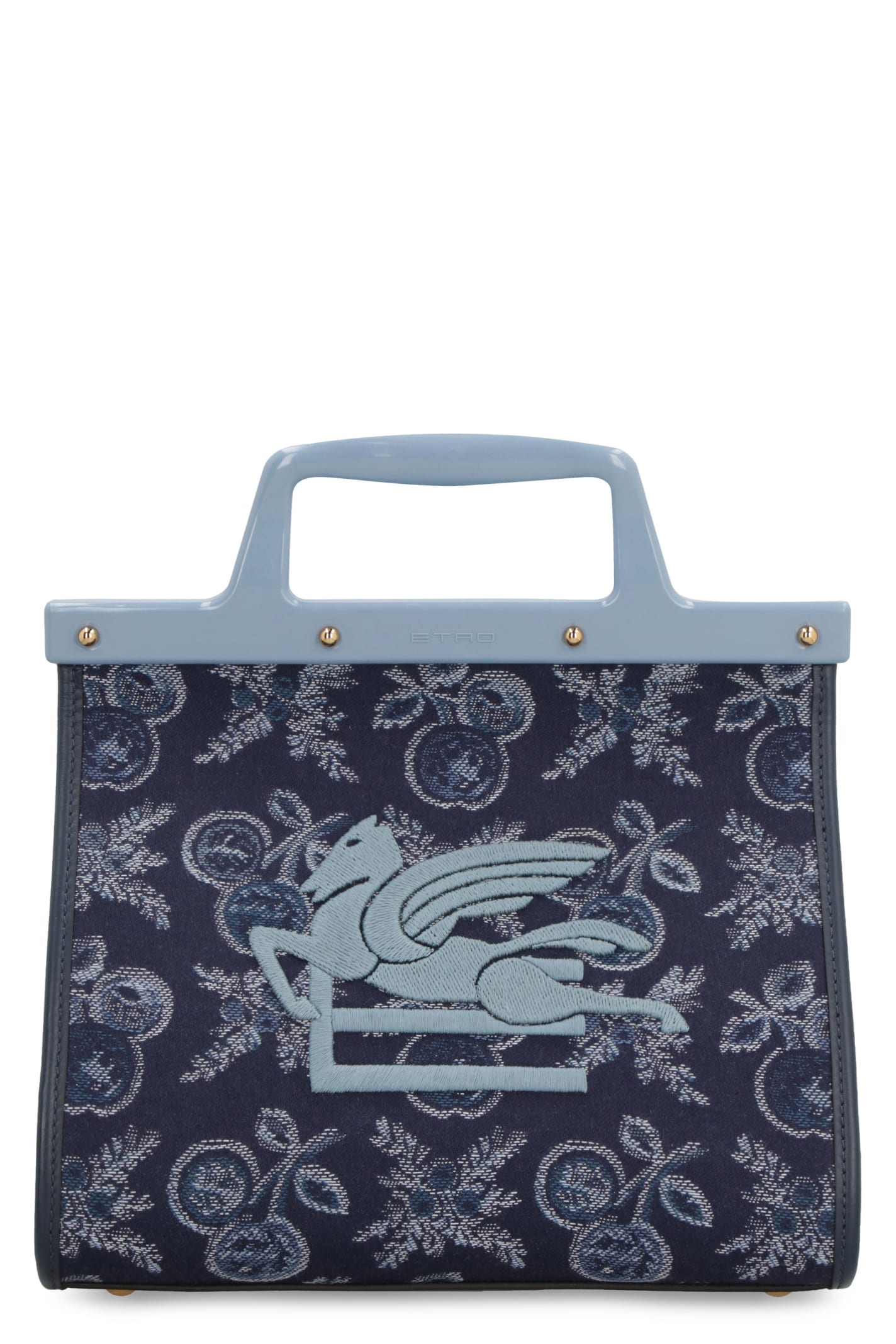 Love Trotter Small Jacquard Tote Bag in Blue - Etro