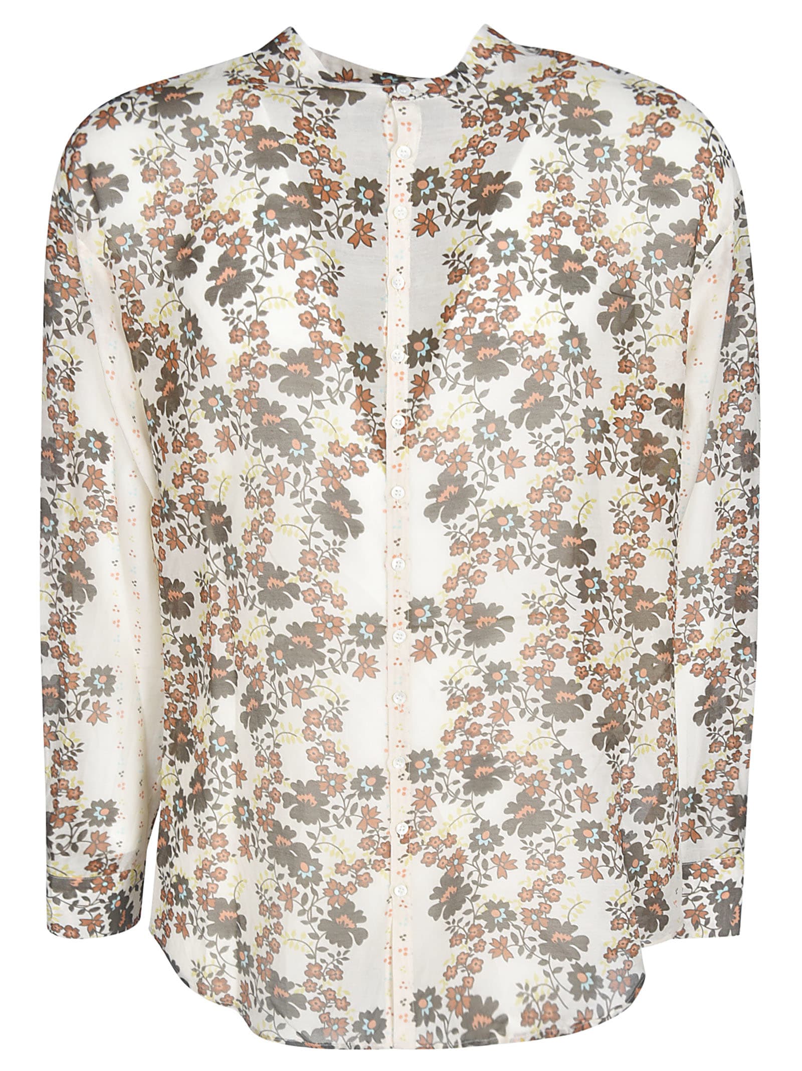 DSQUARED2 FLORAL PRINT ROUND COLLAR SHIRT,11250356