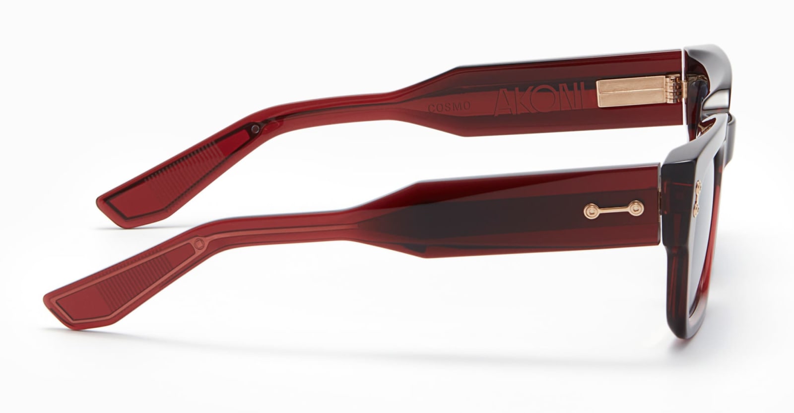 Shop Akoni Cosmo - Crystal Burgundy / White Gold Sunglasses In Brown
