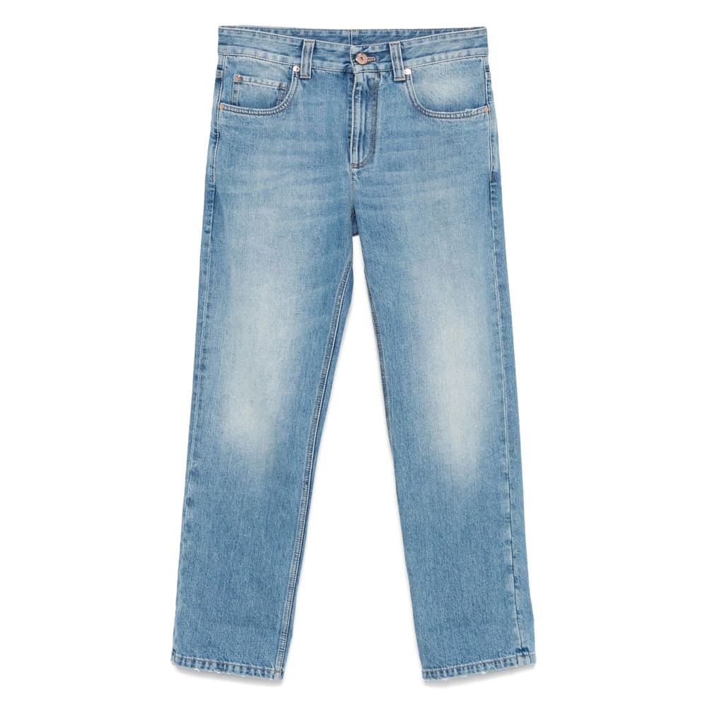 Brunello Cucinelli Denim Straight-leg Jeans In Blue