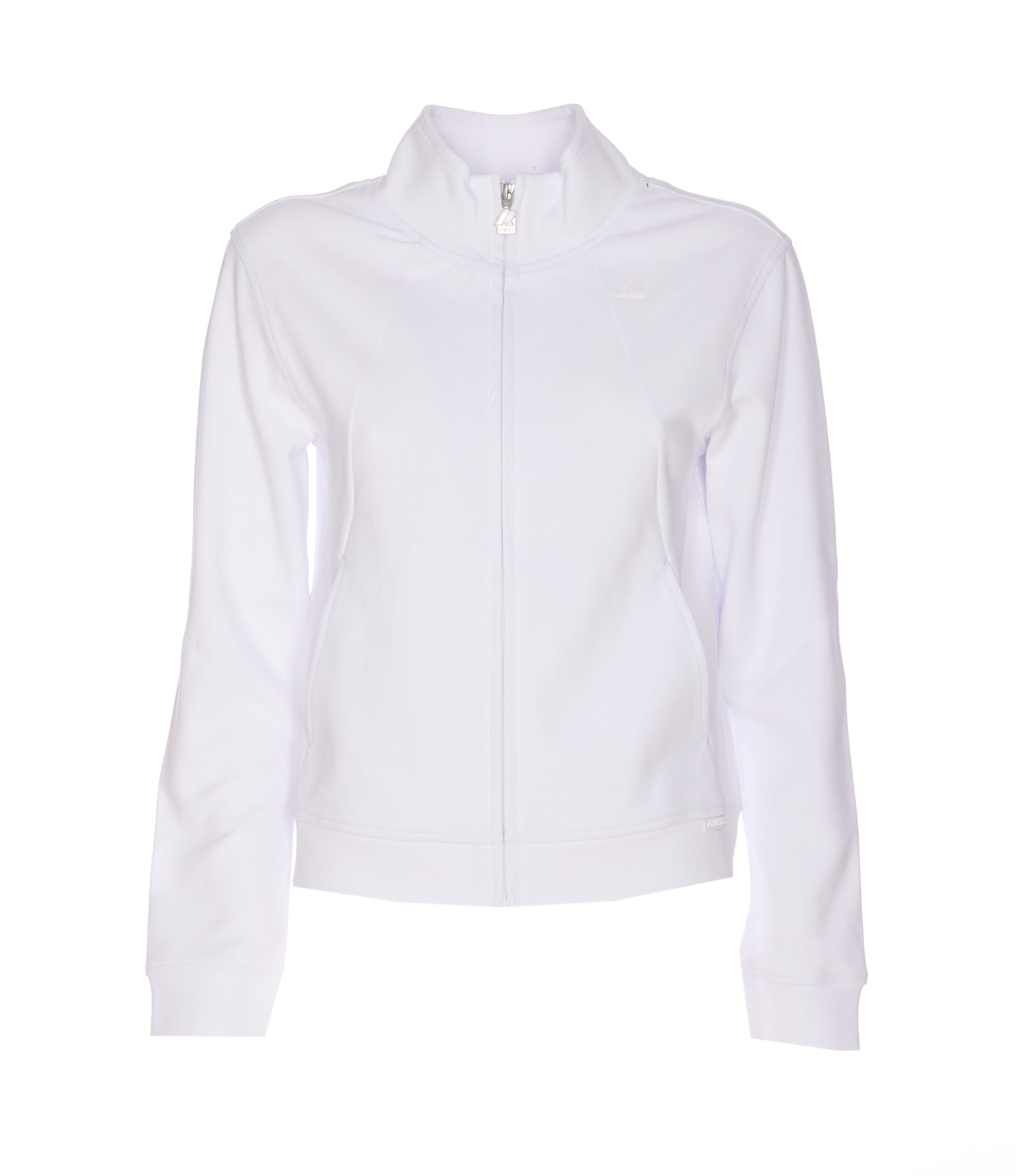 Shop K-way Cyrielle Zip Sweatshirt In White