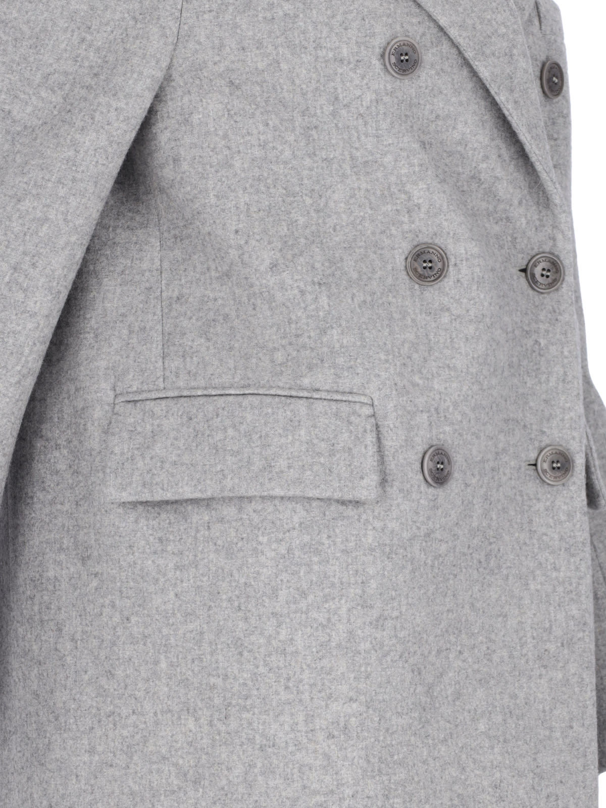 Shop Ermanno Scervino Double-breasted Midi Coat In Gray