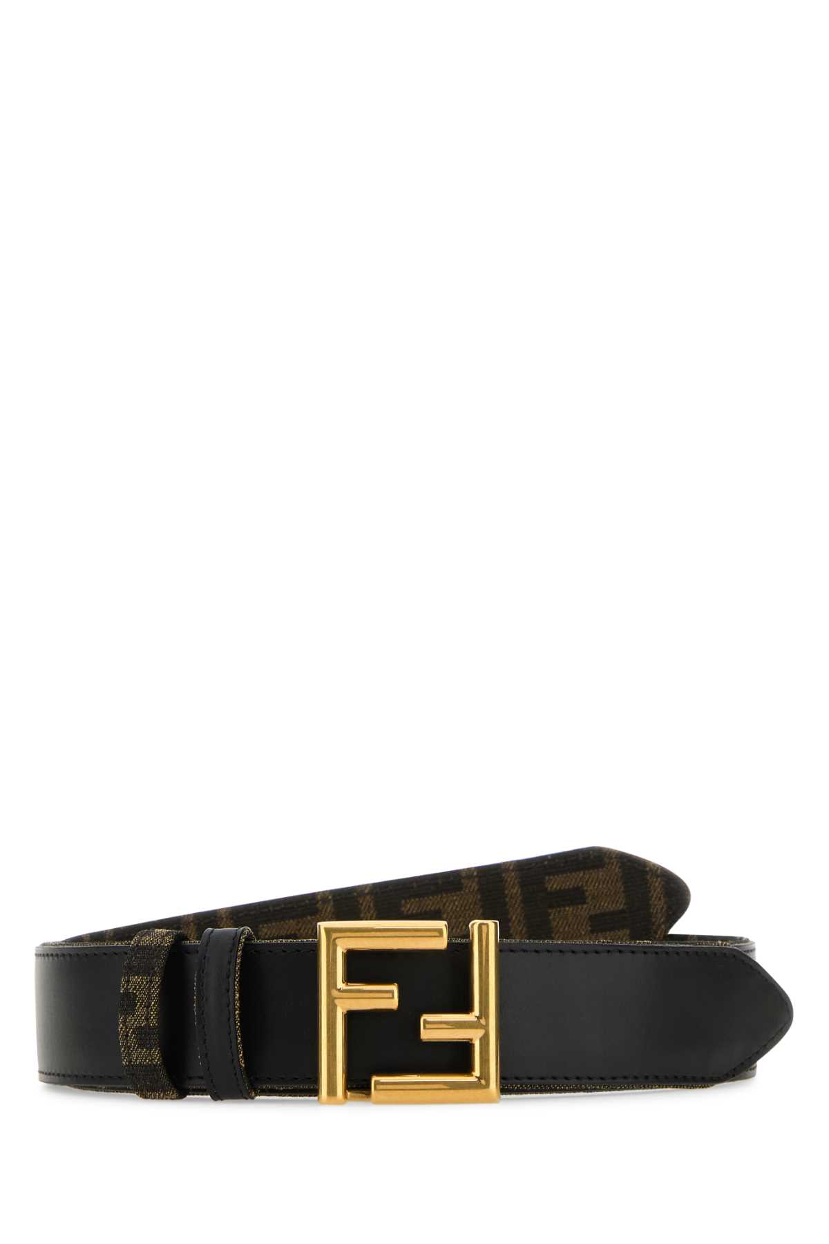 Shop Fendi Black Leather Ff Reversible Belt In Nerotabmrobur