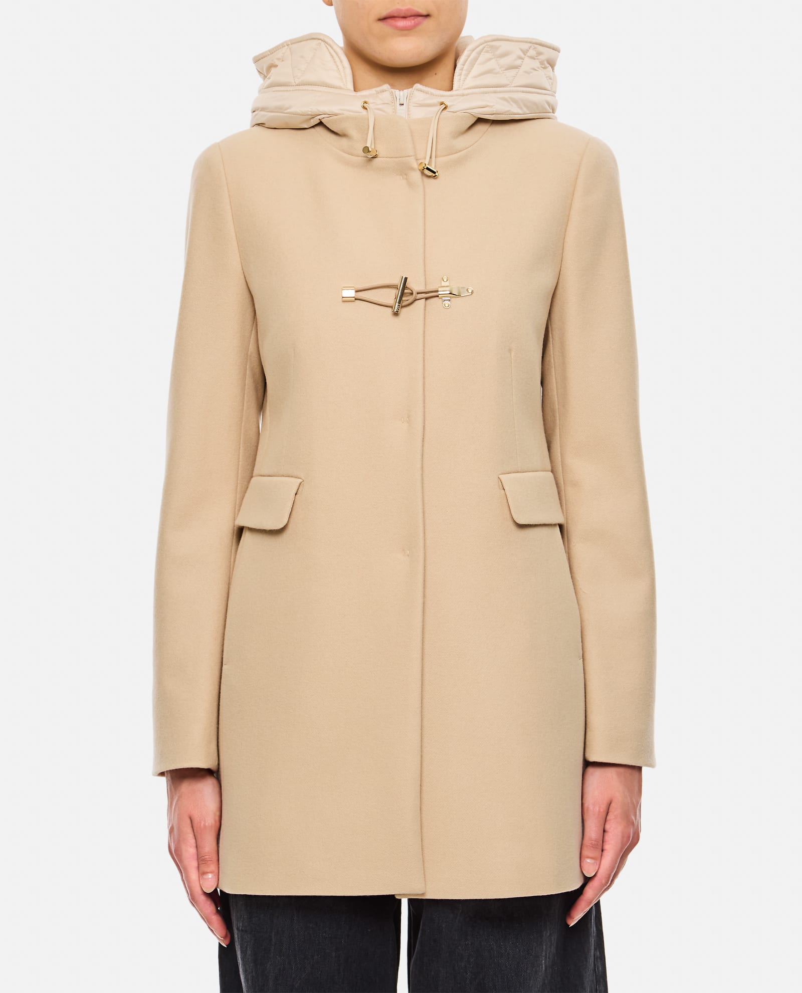 Shop Fay Front Nylon Toggle Double Breasted Coat