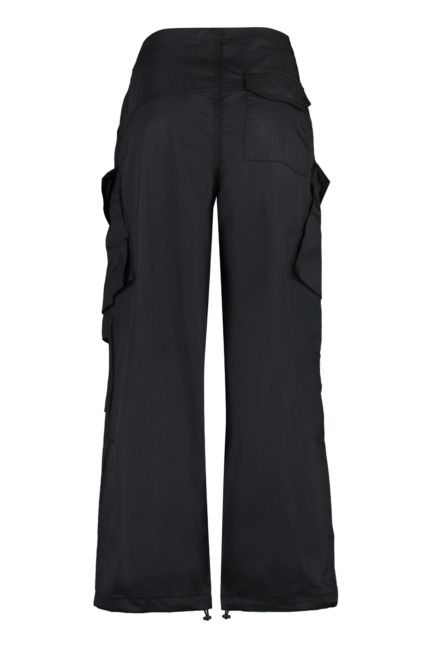 Shop Agolde Ginevra Cotton Cargo-trousers In Black