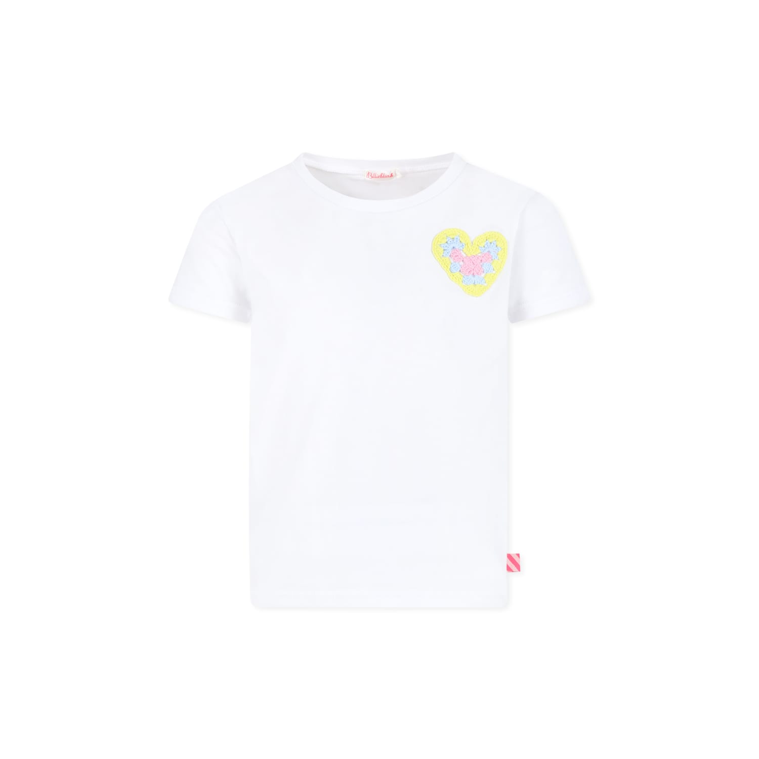 Billieblush White T-shir For Girl With Heart In White