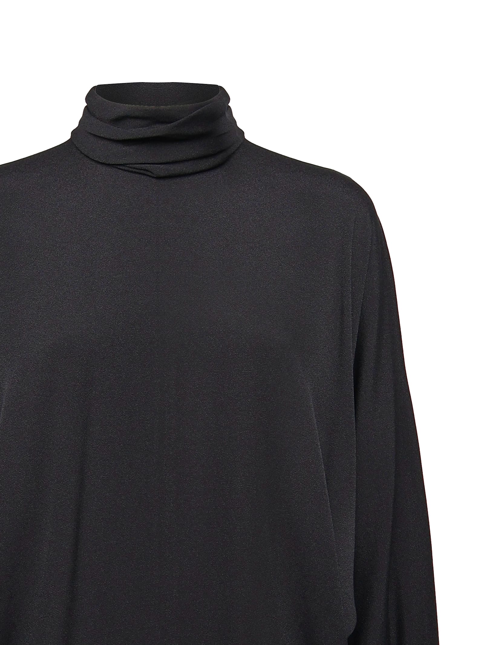 Nineminutes High-neck Wide-sleeve Dress In Black