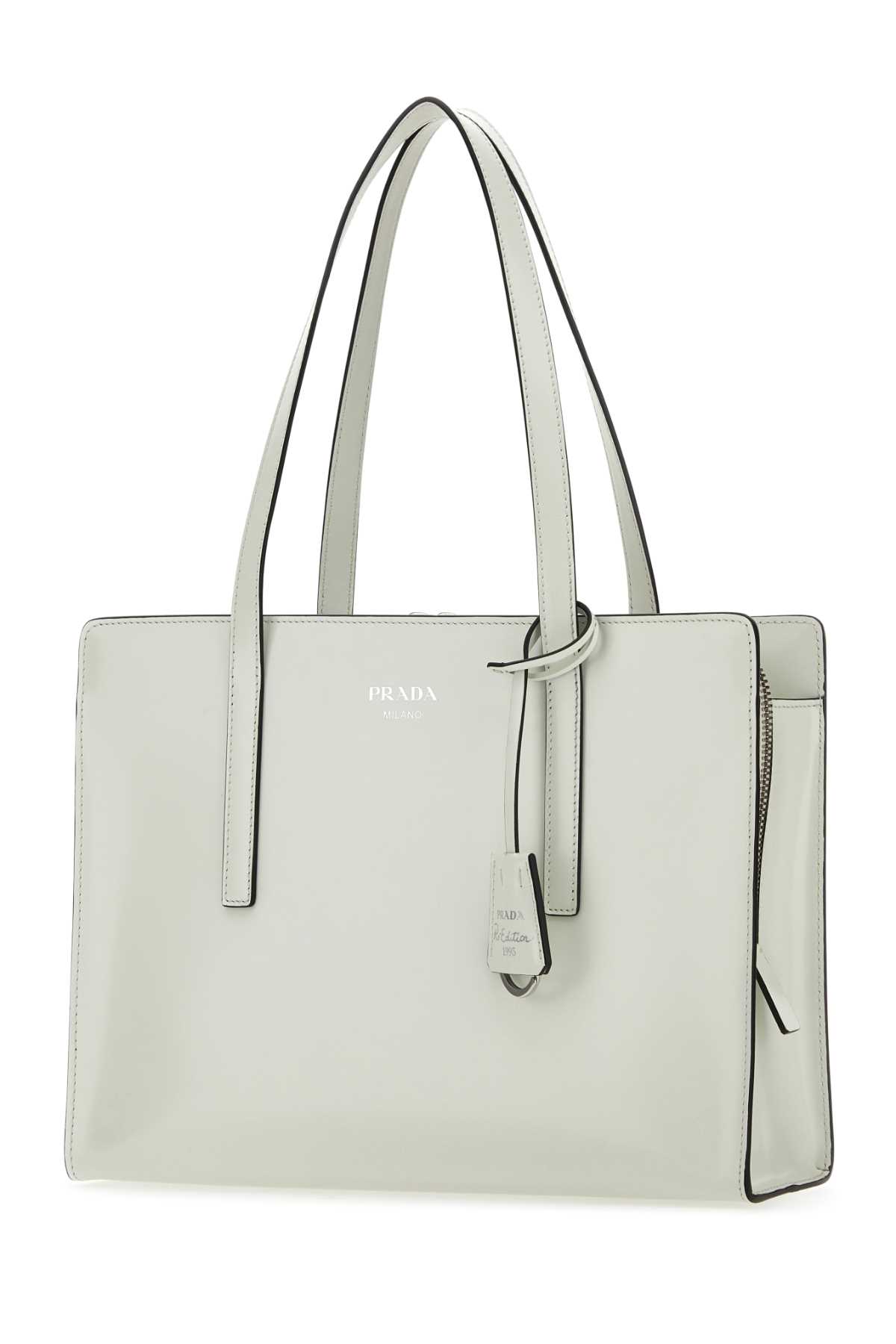 Shop Prada White Leather Re-edition 1995 Shoulder Bag In Biancon