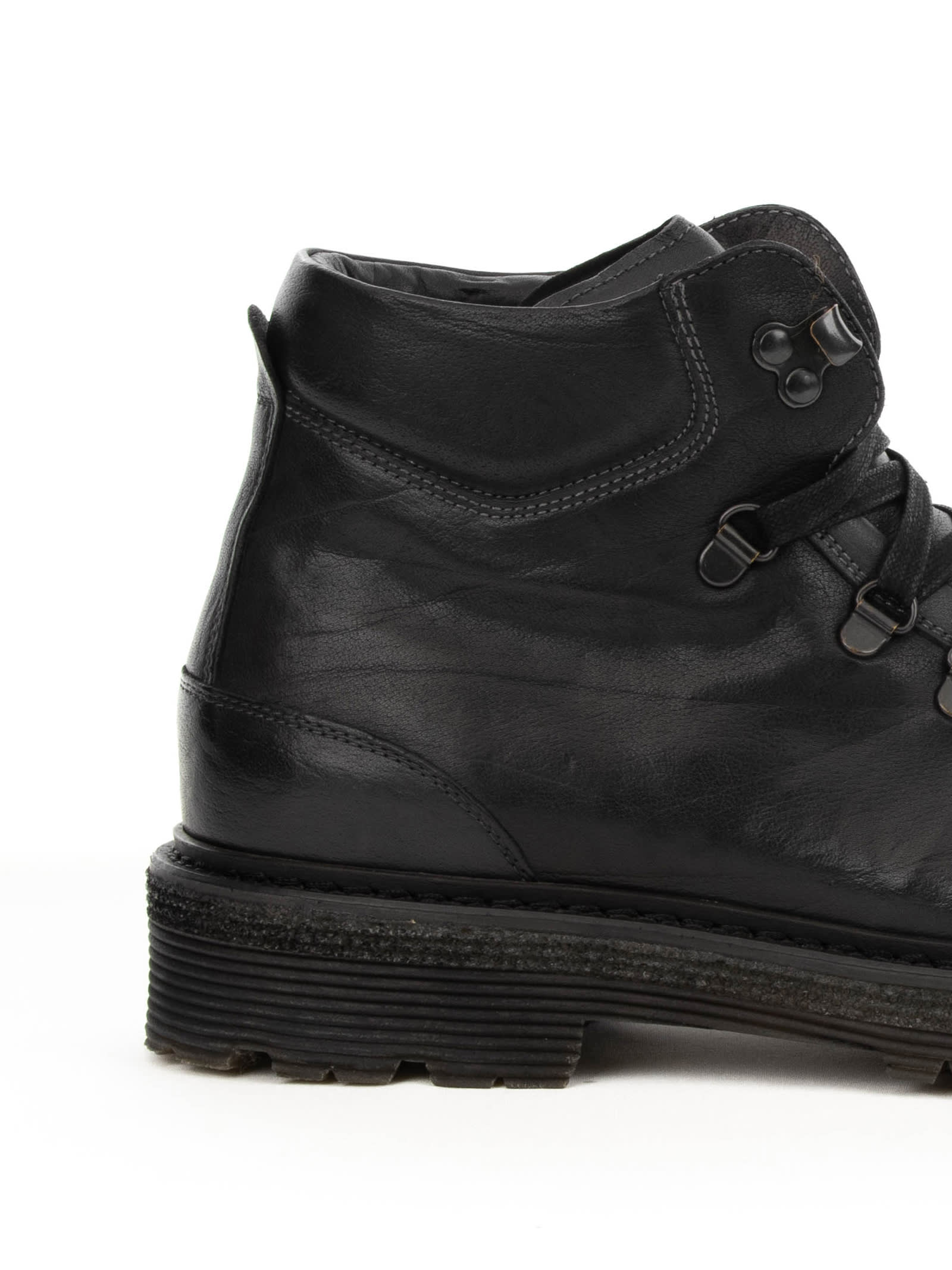 Shop Corvari Black Leather Lace-up Shoe In Nero