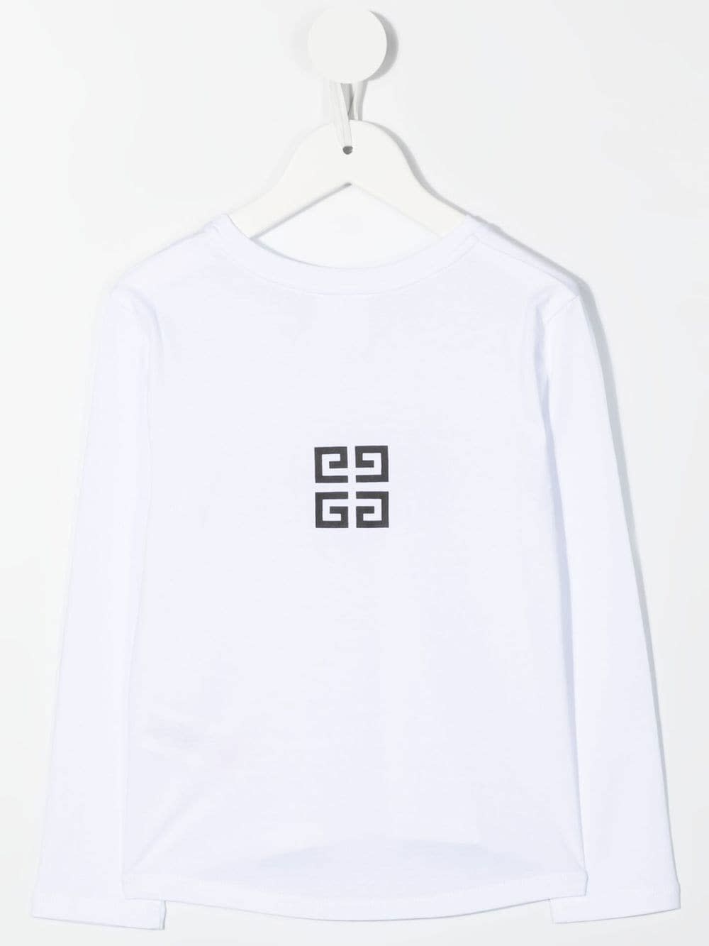 Shop Givenchy Kids White Long Sleeve T-shirt With Signature And Logo