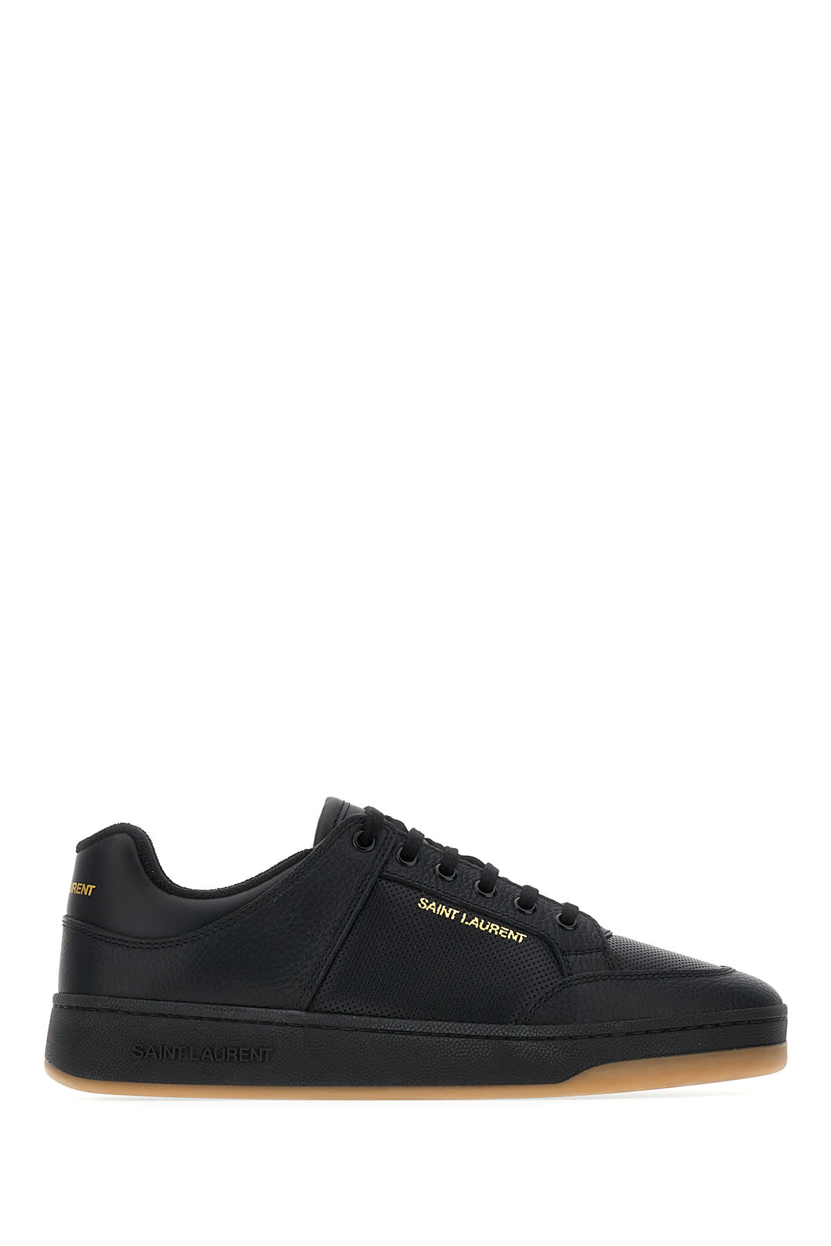 Shop Saint Laurent Black Leather Court Sl/61 Sneakers In 1613