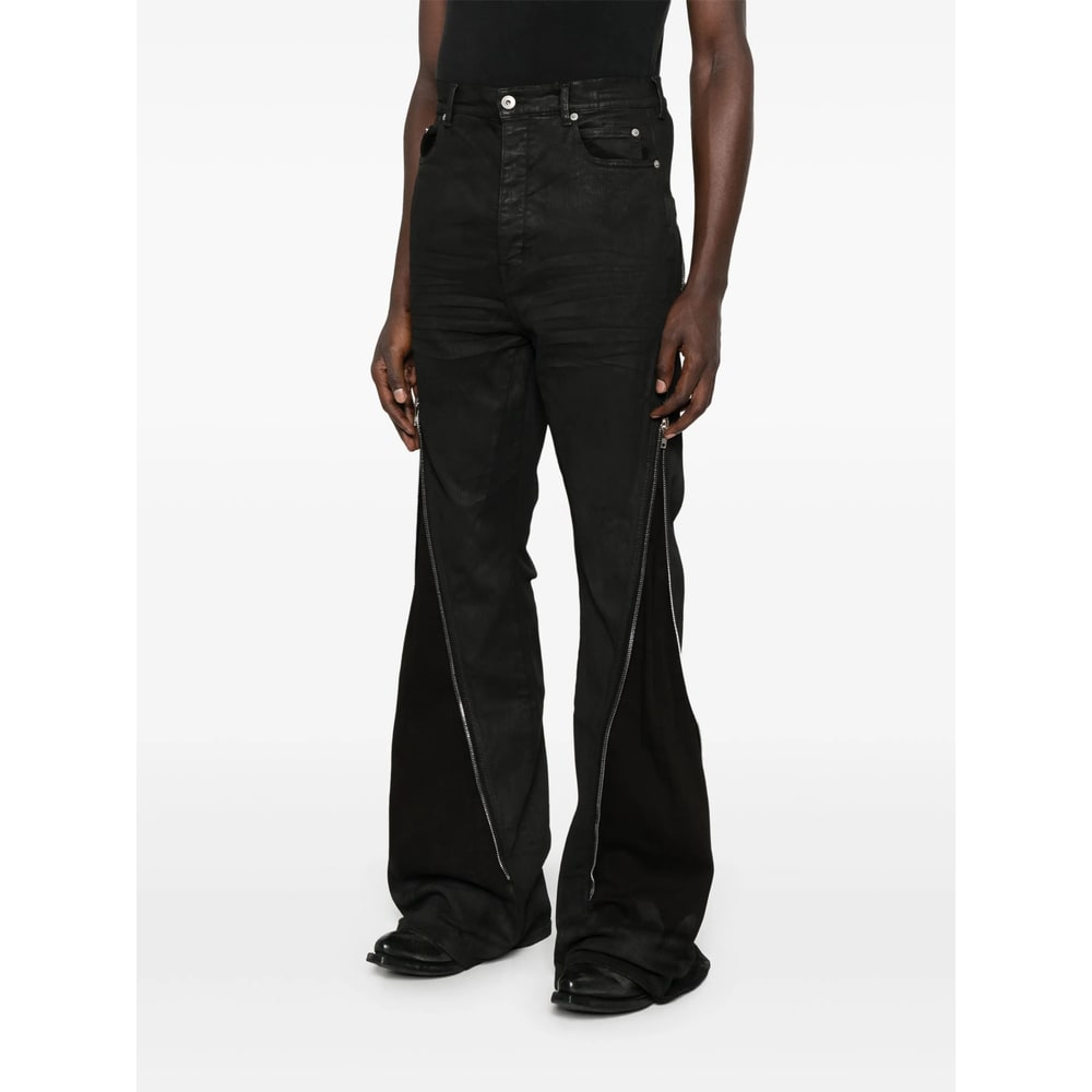 Drkshdw Bolan Banana Black Wax Denim Pants In Black