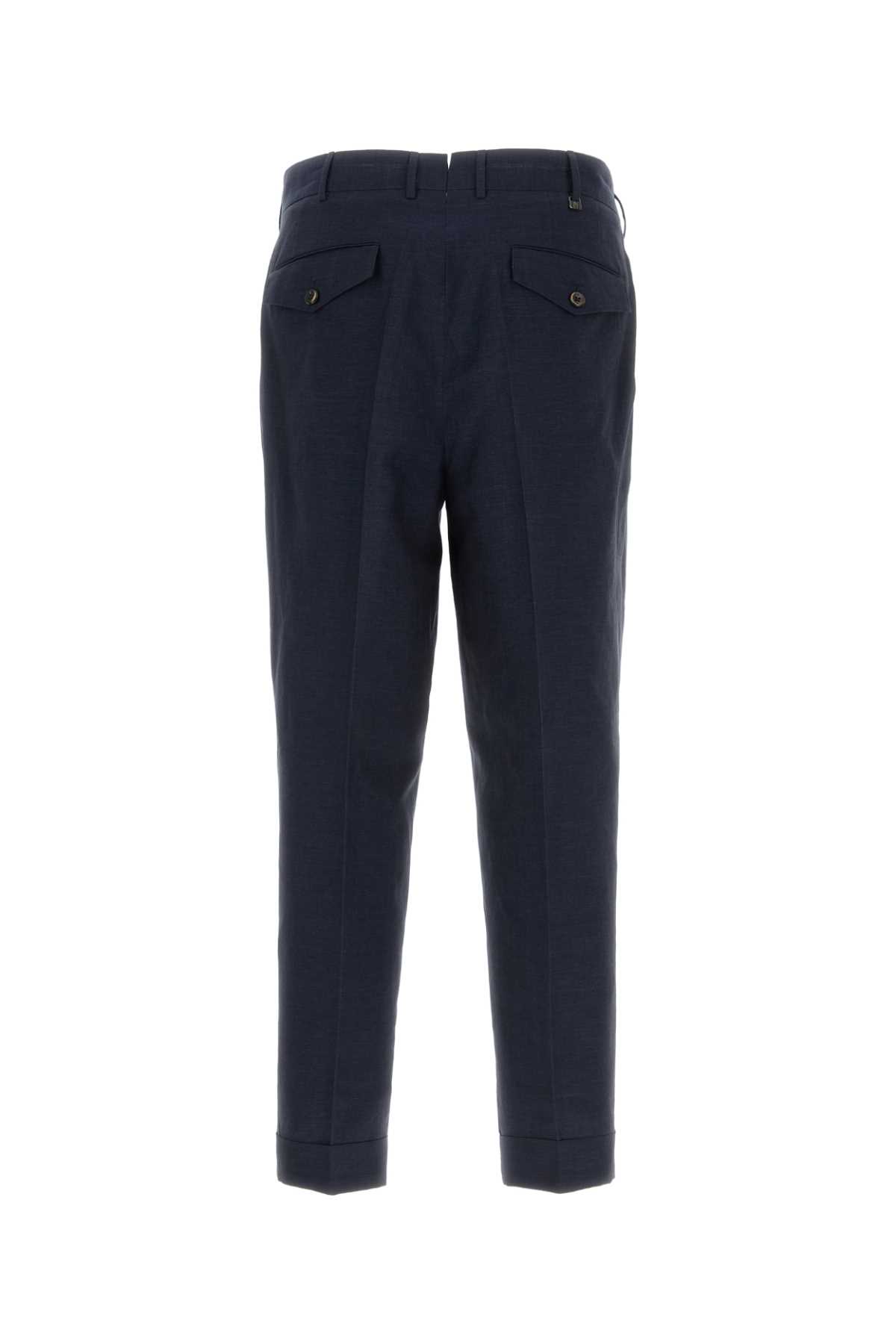 Pt Torino Midnight Blue Stretch Wool Edge Cigarette Pant In 0360