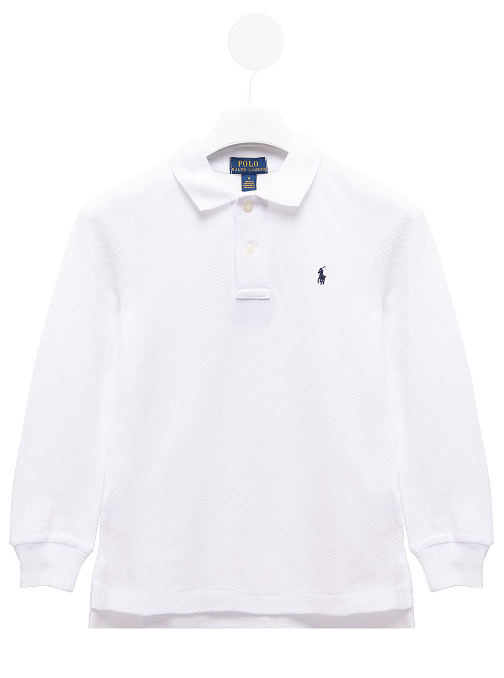 Polo Ralph Lauren White Piquet Cotton Polo Shirt With Logo Kids Boy