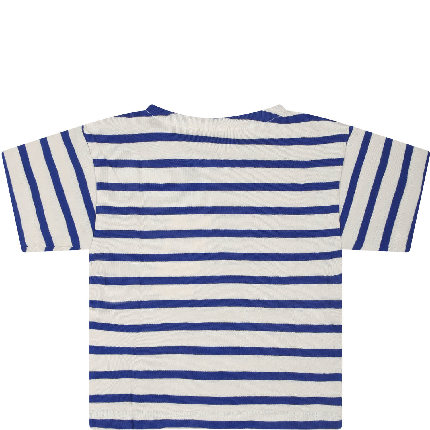 Shop Molo Blue T-shirt For Baby Kids With Smiley In Multicolor