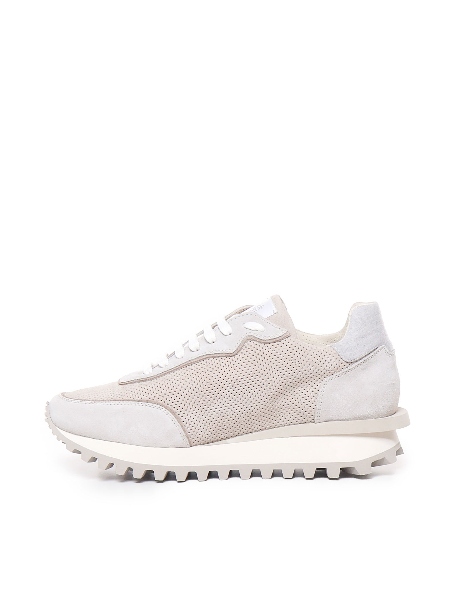 Shop Eleventy Sneakers With Notched Sole In Sand, Grey