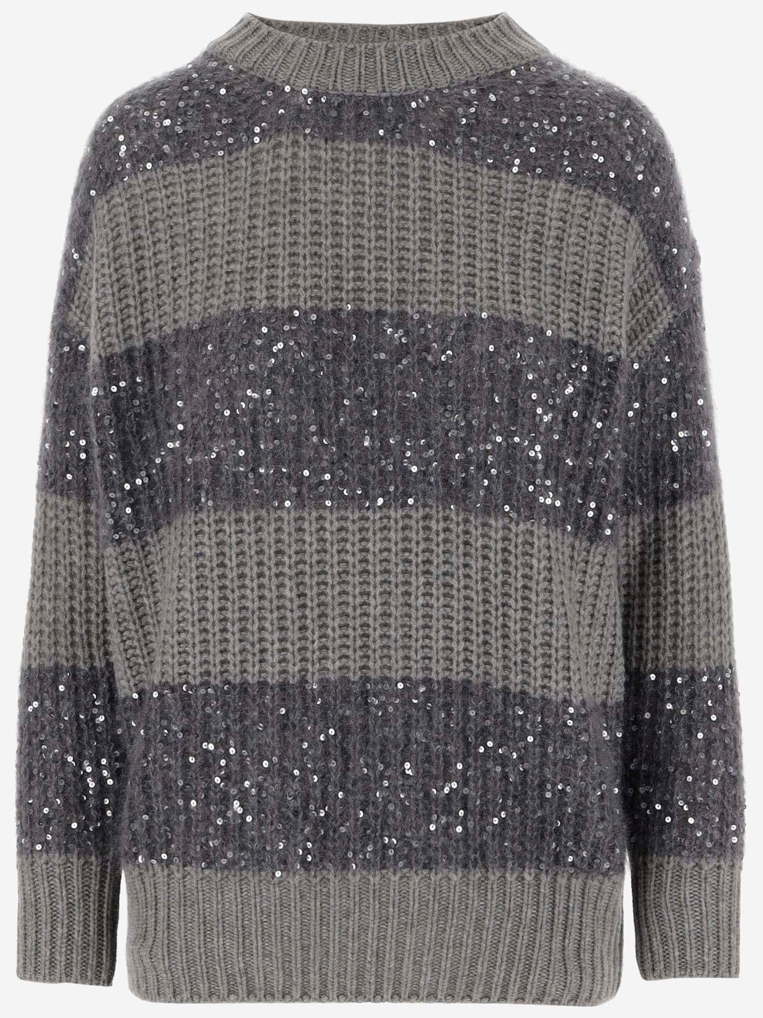 Wool Blend Sweater With Paillettes