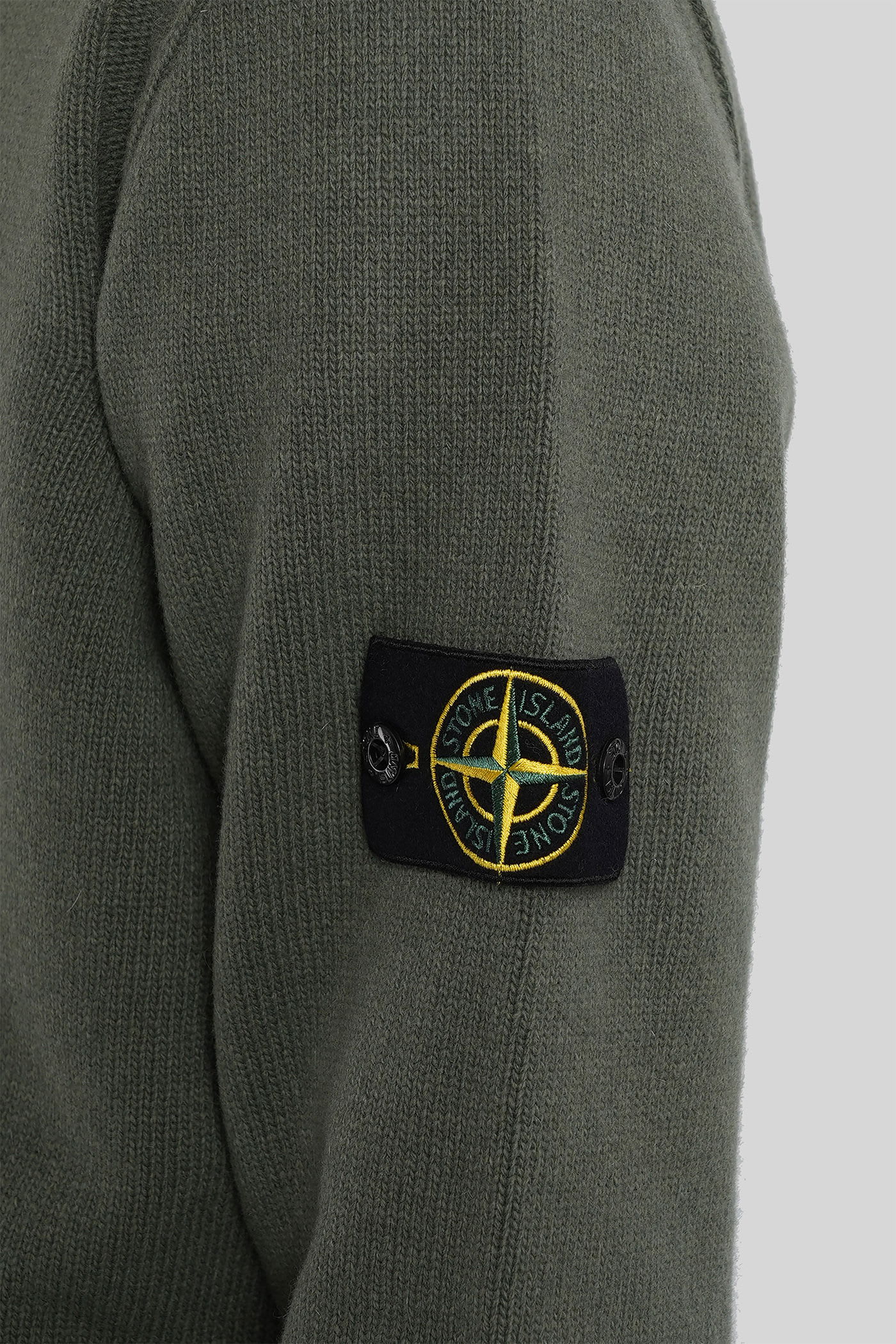 Stone Island Wool Crewneck Sweater In Green