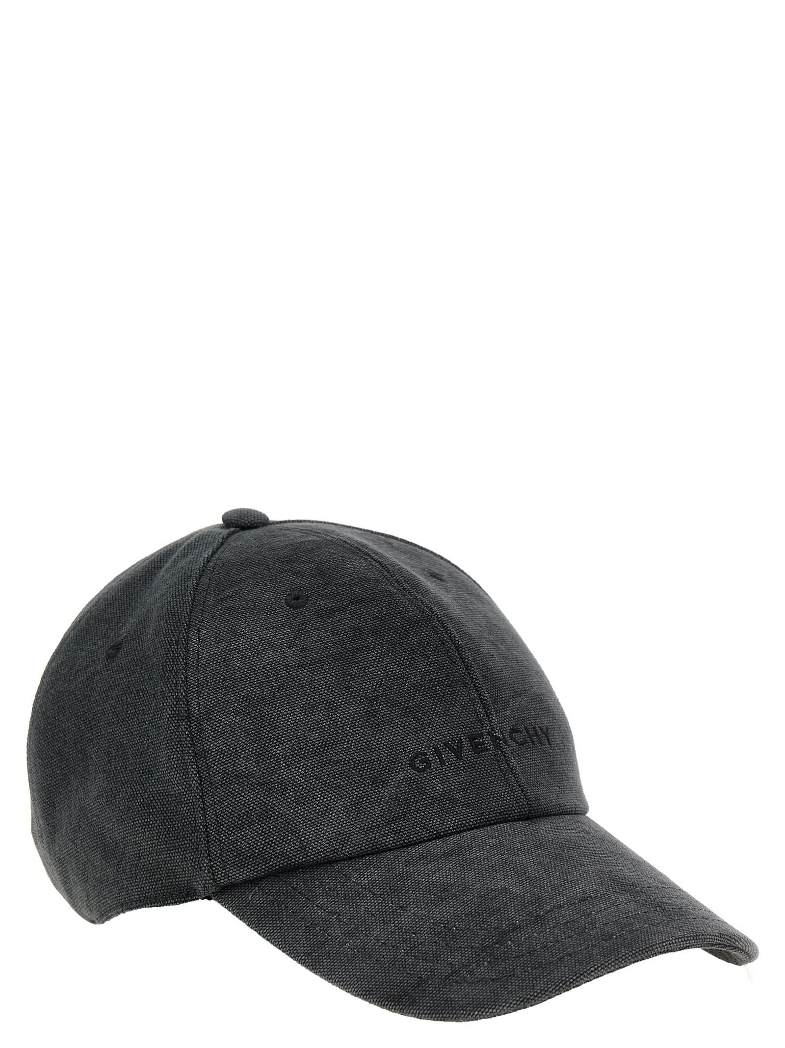 Shop Givenchy Logo Embroidery Baseball Cap In Grigio