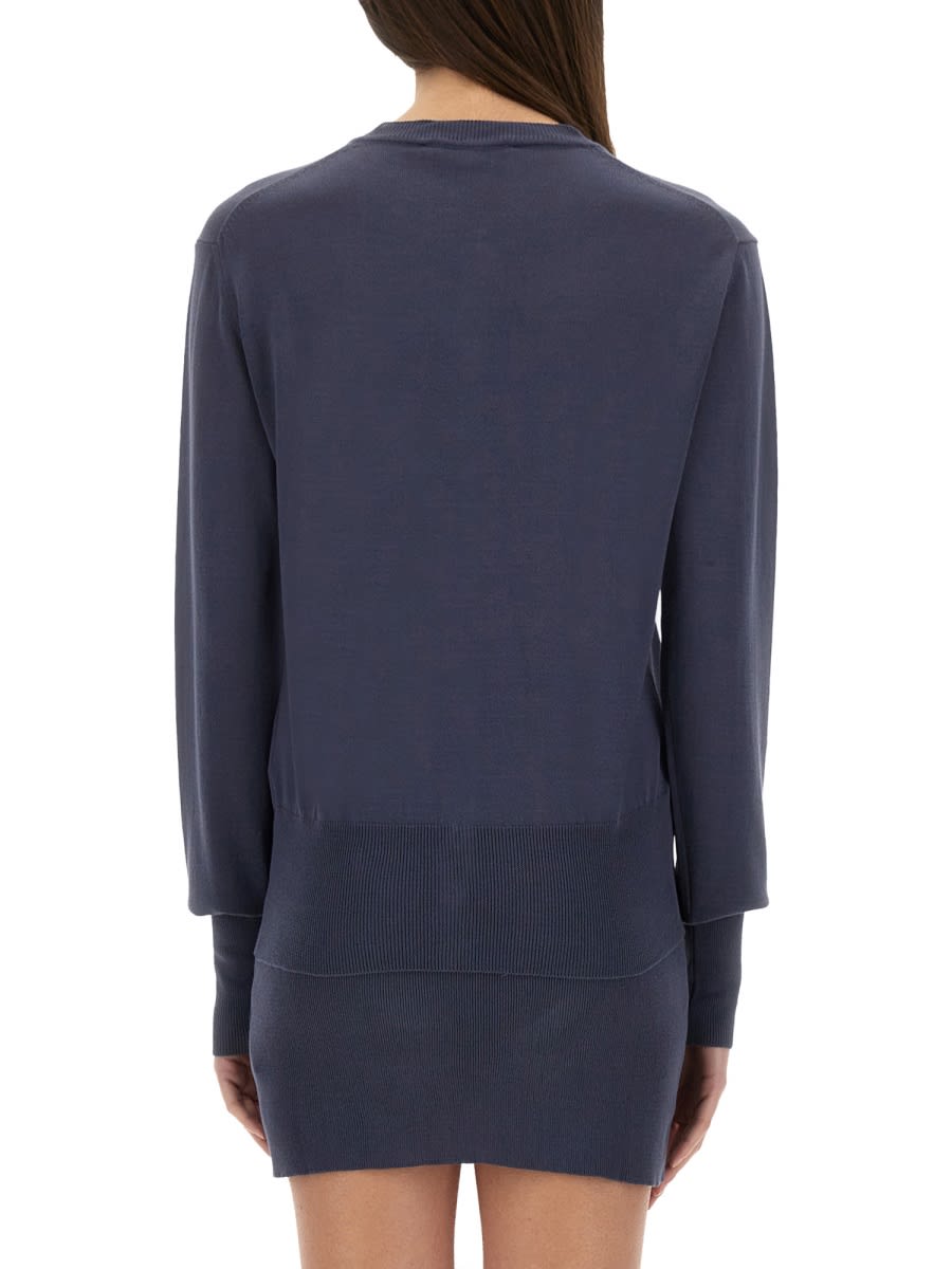 Vivienne Westwood Logo Embroidered Buttoned Cardigan In Blue