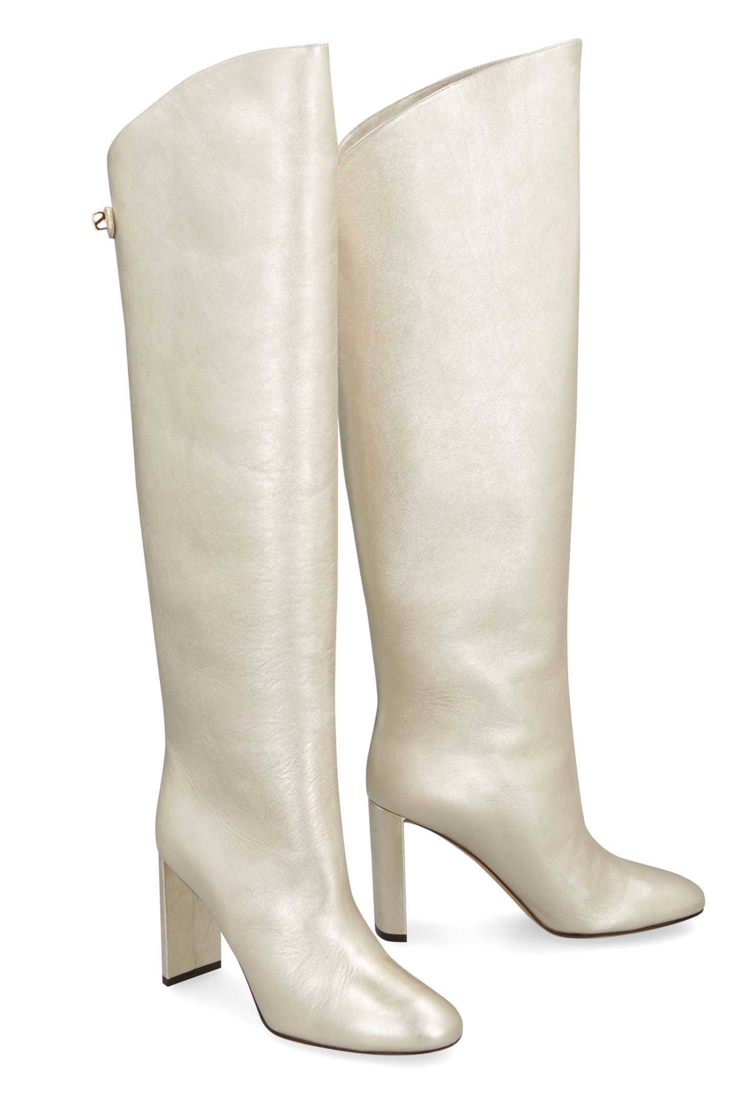 Shop Maison Skorpios Adriana Leather Boots In Gold